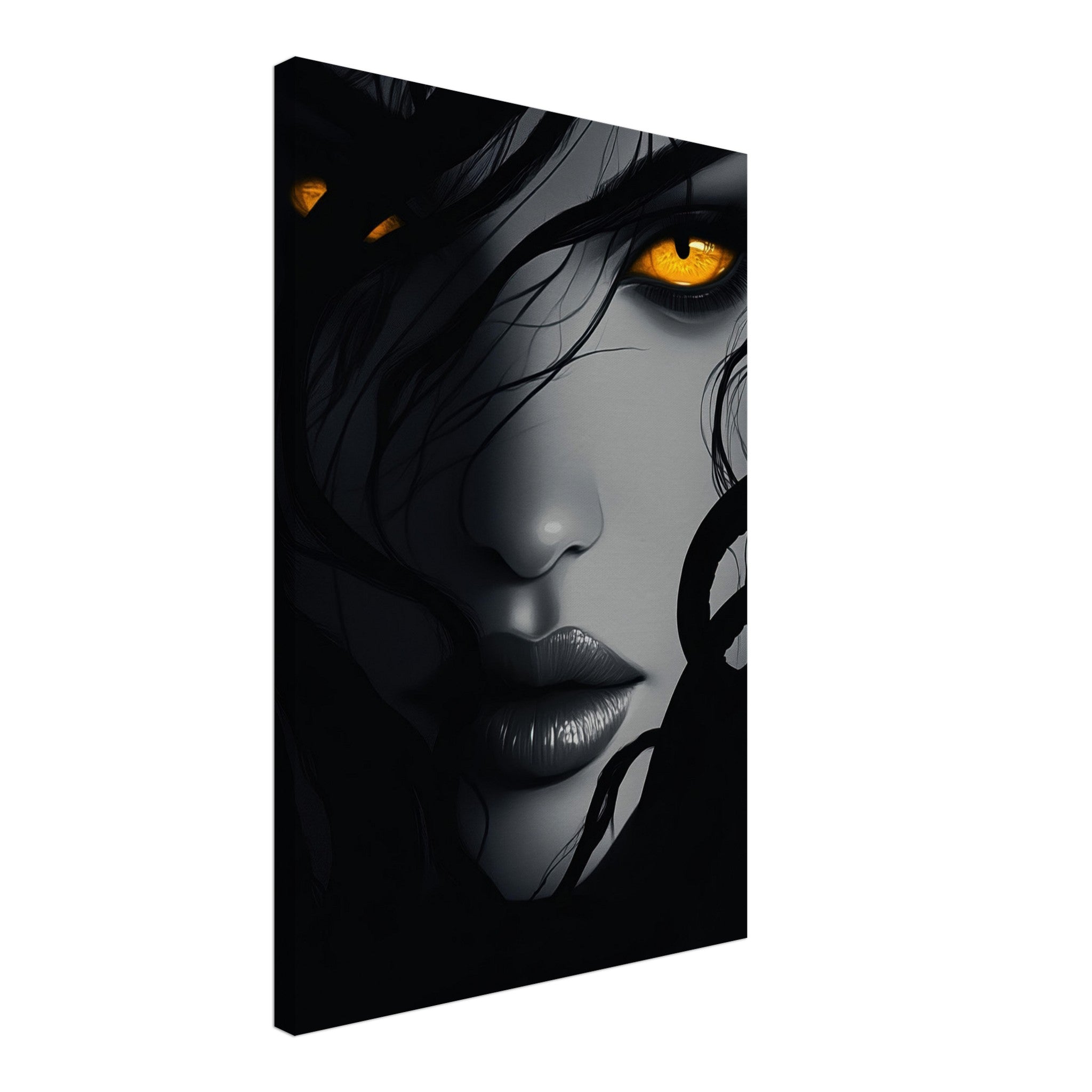Canvas Portrait - Minimalist Medusas Gaze Minimalism Tight - Focus 2 - Shop Ai Art WebShop - Digital Art online Store