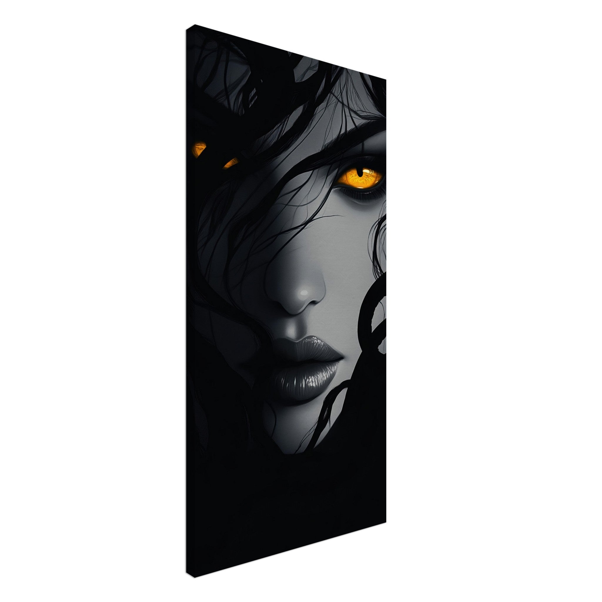 Canvas Portrait - Minimalist Medusas Gaze Minimalism Tight - Focus 2 - Shop Ai Art WebShop - Digital Art online Store