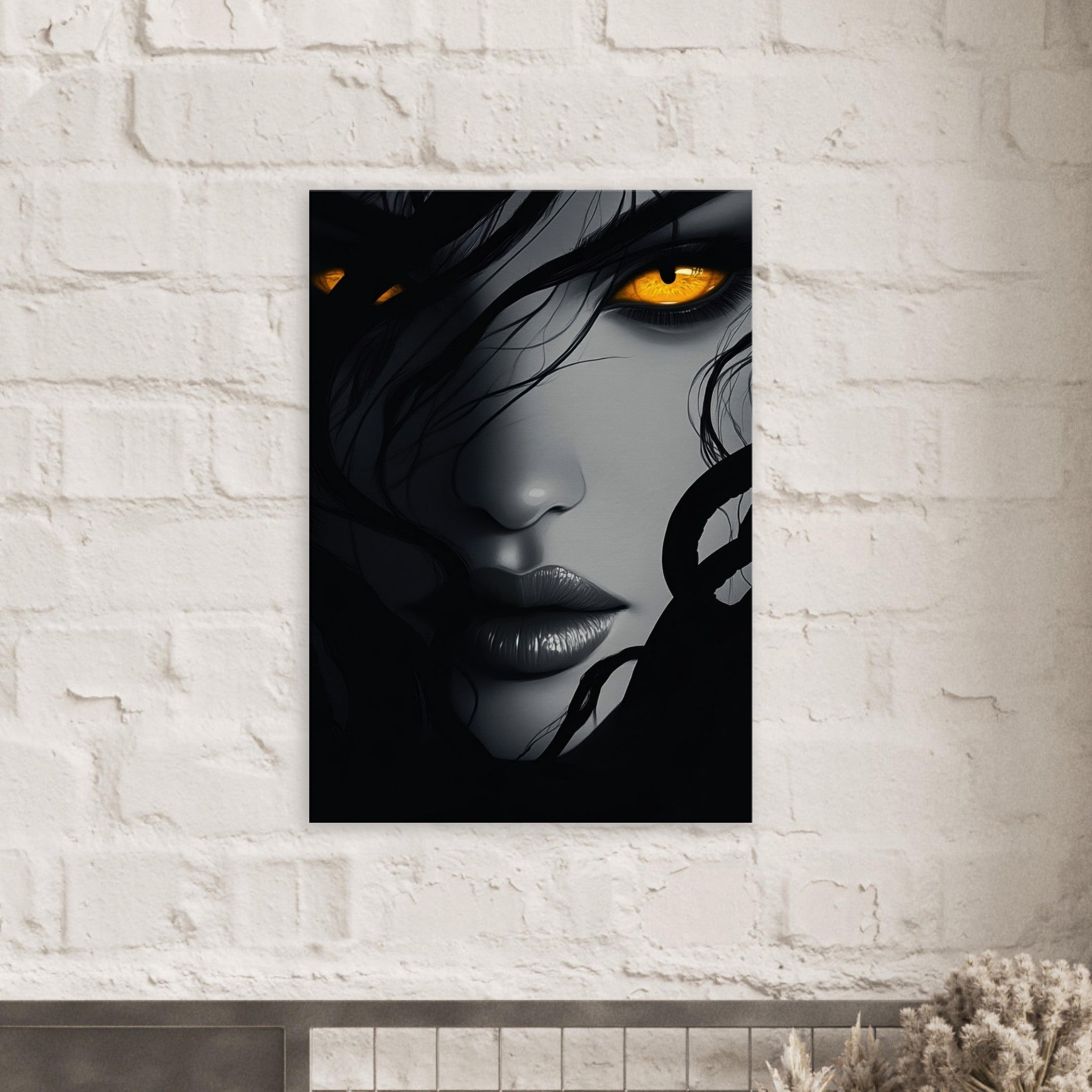 Canvas Portrait - Minimalist Medusas Gaze Minimalism Tight - Focus 2 - Shop Ai Art WebShop - Digital Art online Store