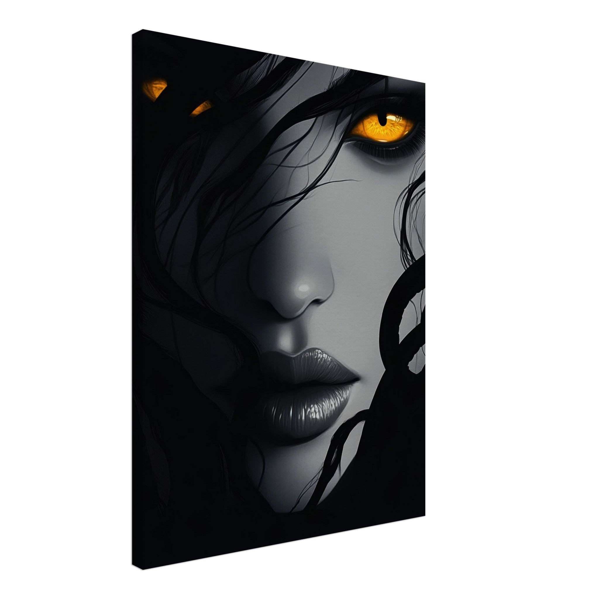 Canvas Portrait - Minimalist Medusas Gaze Minimalism Tight - Focus 2 - Shop Ai Art WebShop - Digital Art online Store