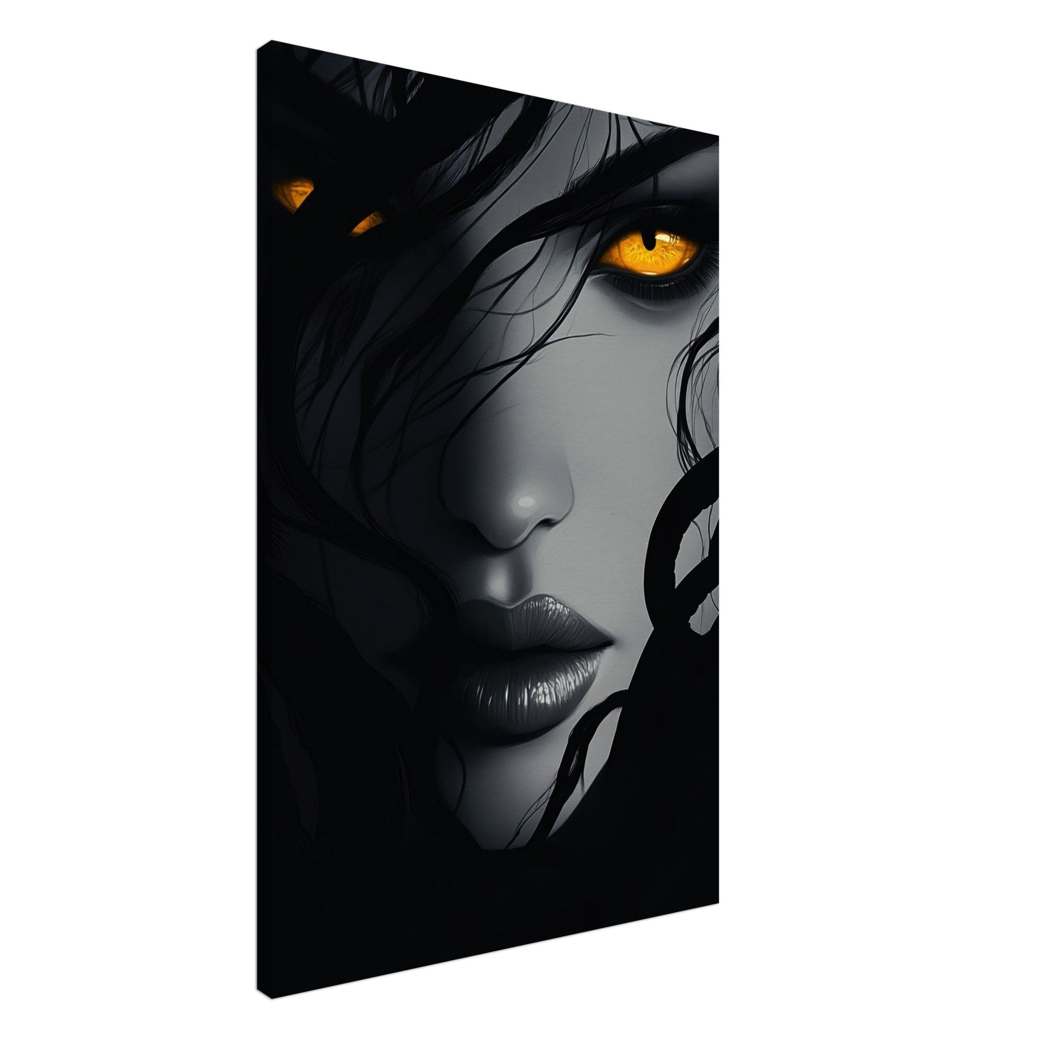 Canvas Portrait - Minimalist Medusas Gaze Minimalism Tight - Focus 2 - Shop Ai Art WebShop - Digital Art online Store