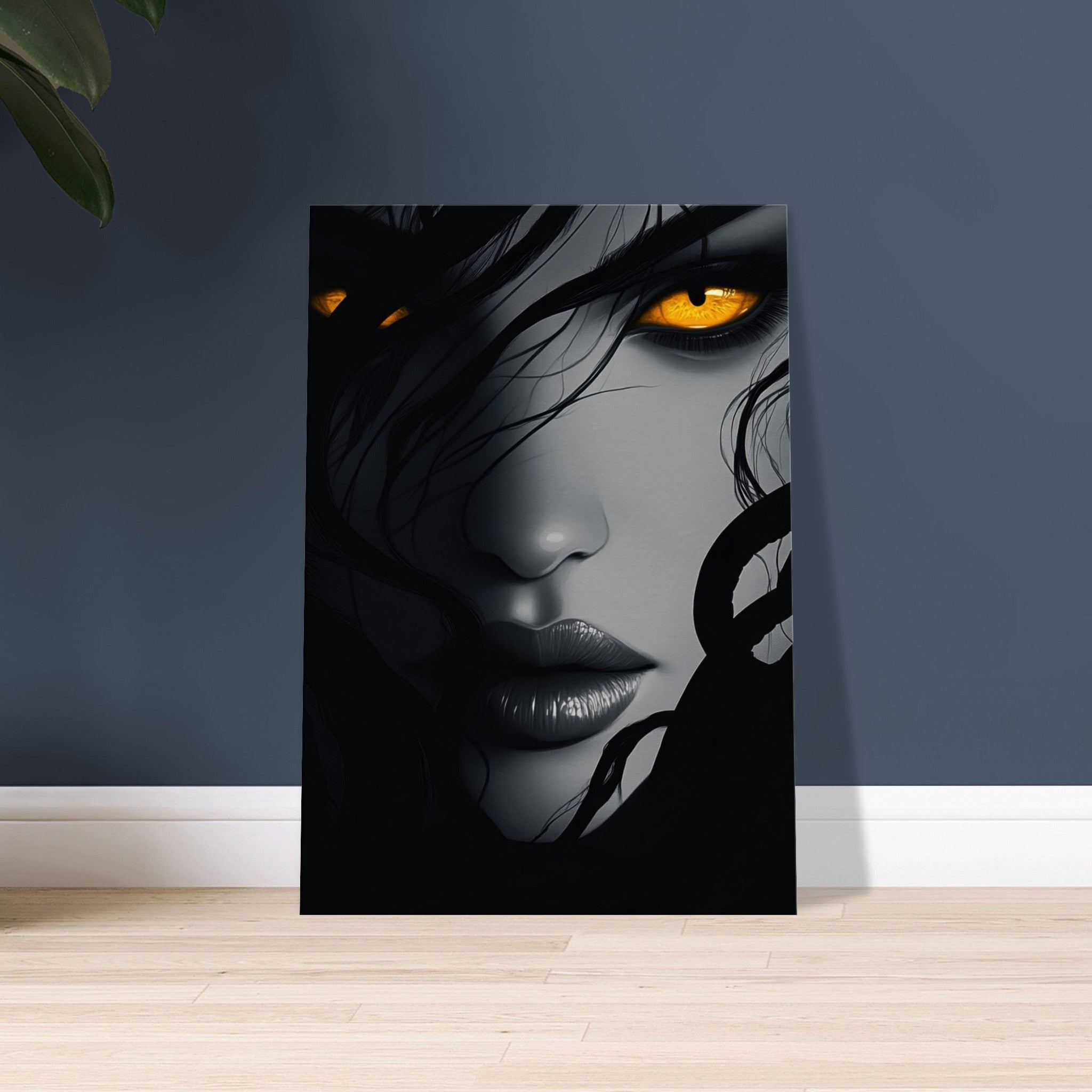 Canvas Portrait - Minimalist Medusas Gaze Minimalism Tight - Focus 2 - Shop Ai Art WebShop - Digital Art online Store