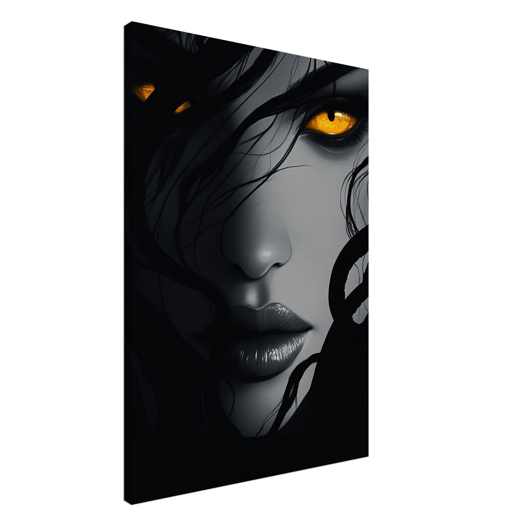Canvas Portrait - Minimalist Medusas Gaze Minimalism Tight - Focus 2 - Shop Ai Art WebShop - Digital Art online Store