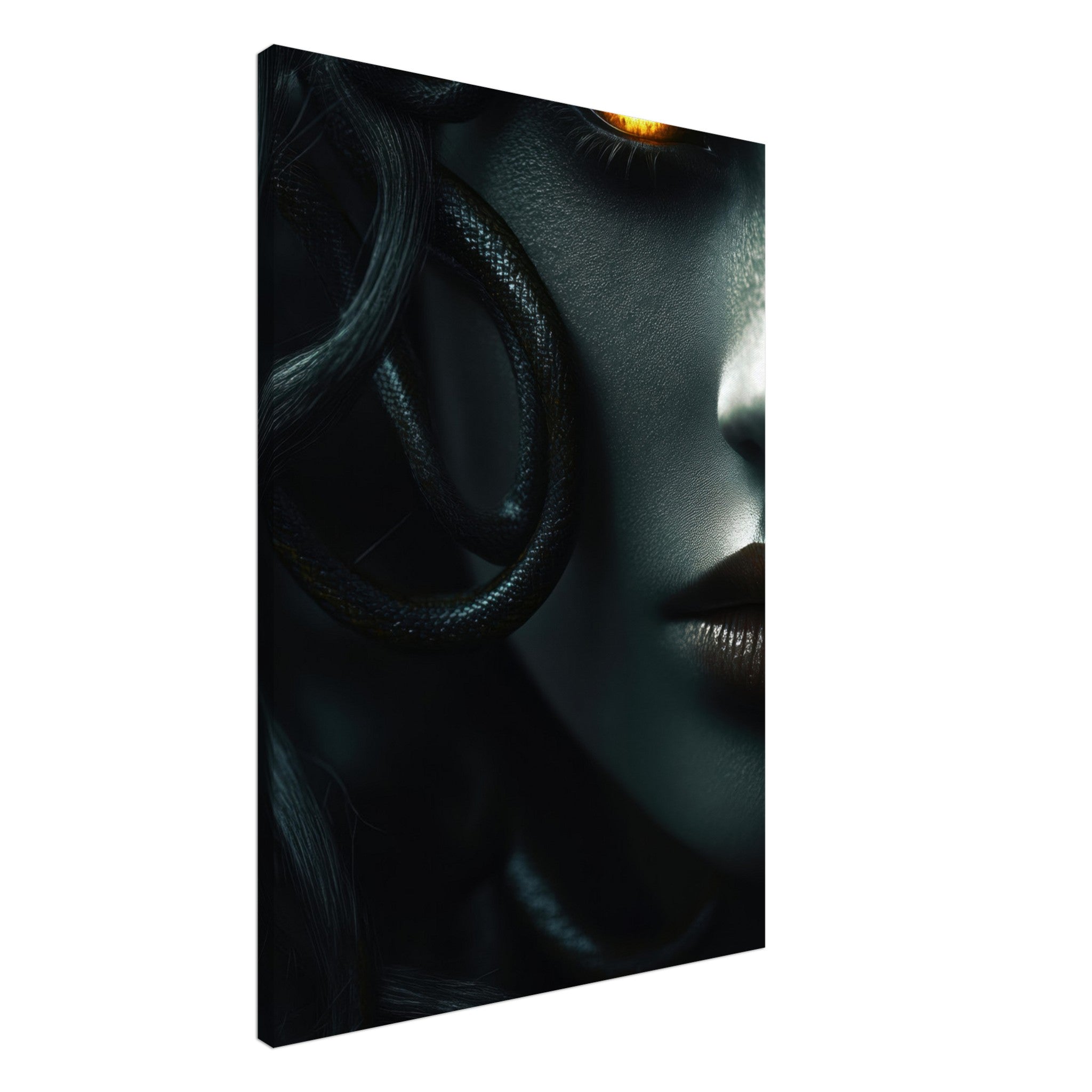 Canvas Portrait - Minimalist Medusas Gaze Minimalism Tight - Focus - Shop Ai Art WebShop - Digital Art online Store