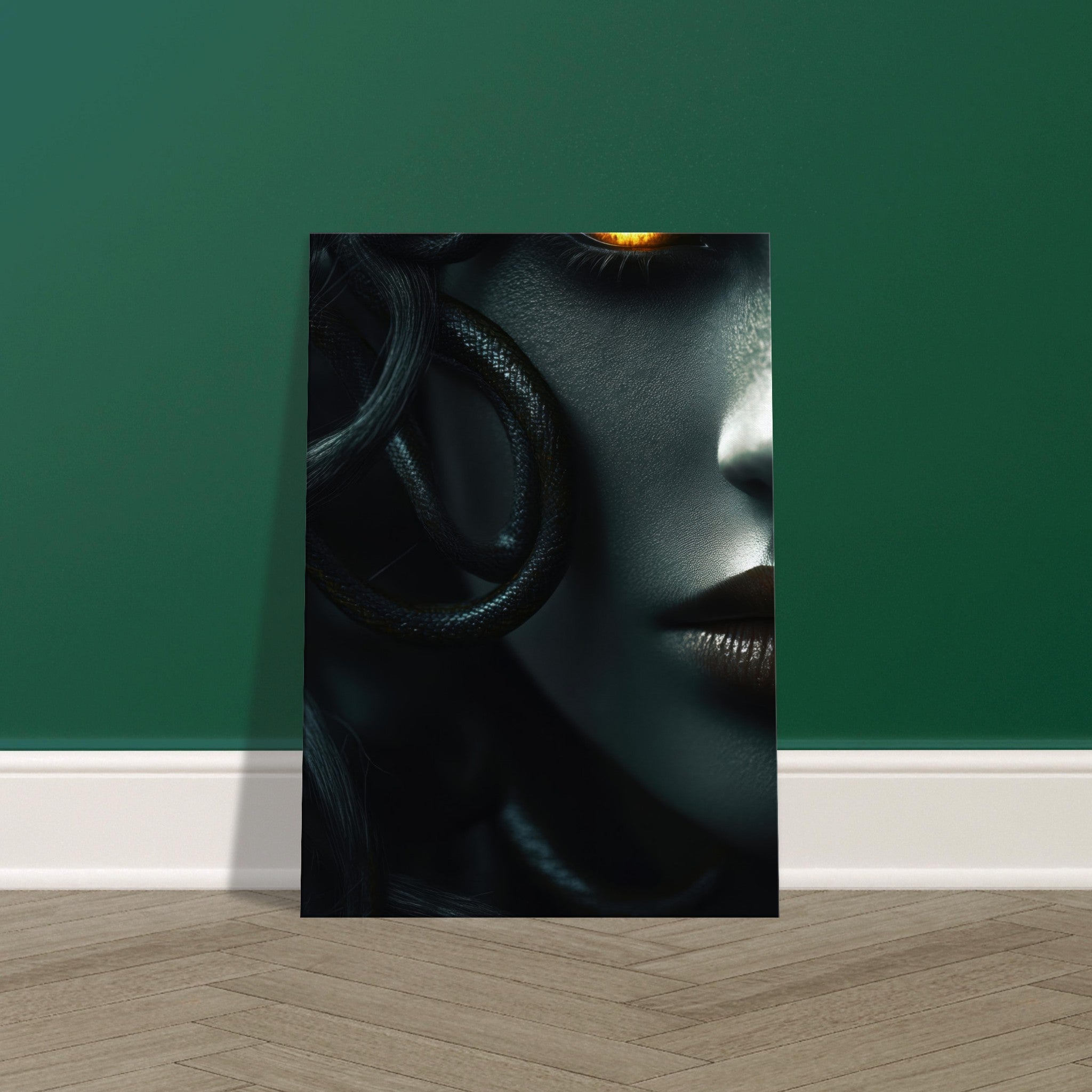 Canvas Portrait - Minimalist Medusas Gaze Minimalism Tight - Focus - Shop Ai Art WebShop - Digital Art online Store