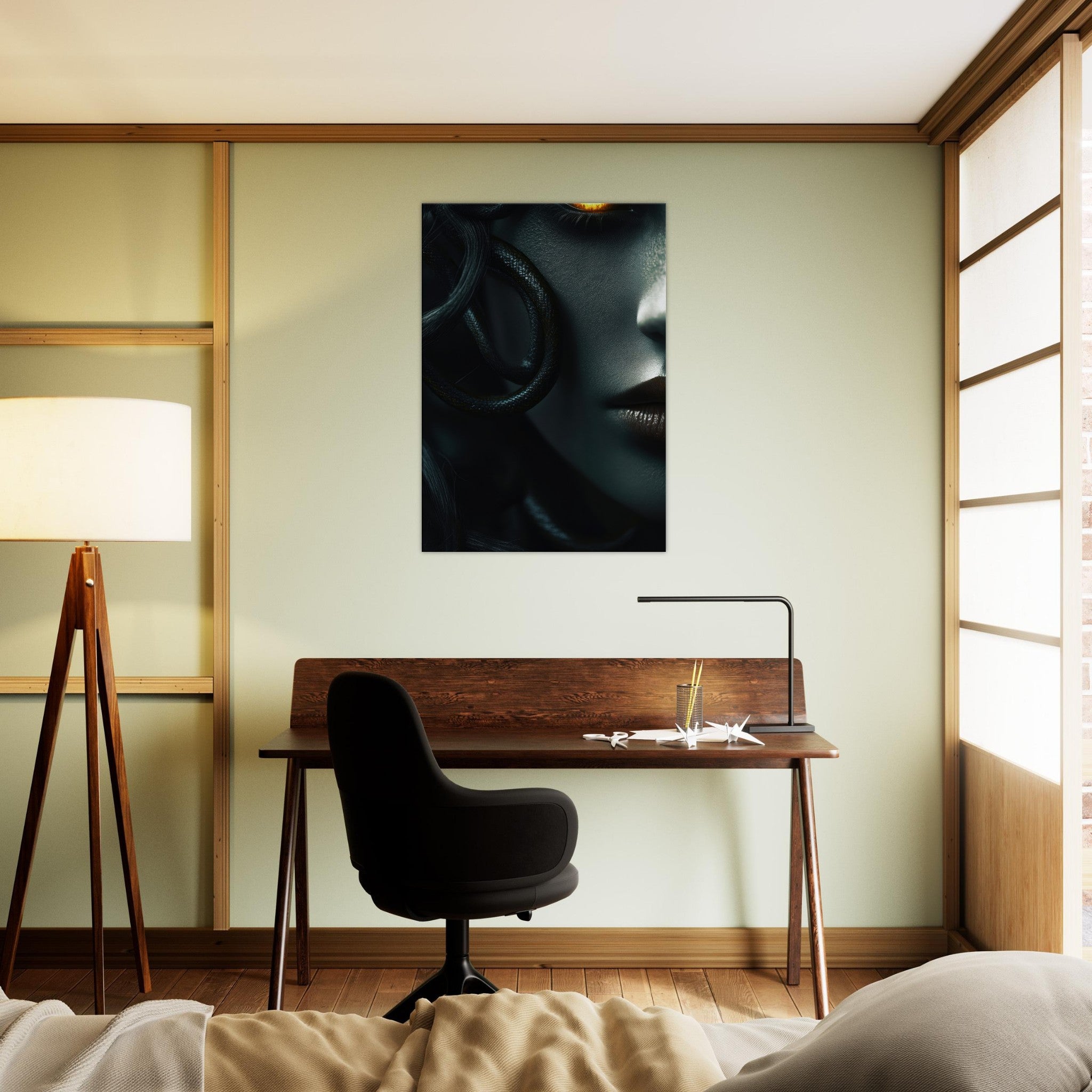 Canvas Portrait - Minimalist Medusas Gaze Minimalism Tight - Focus - Shop Ai Art WebShop - Digital Art online Store