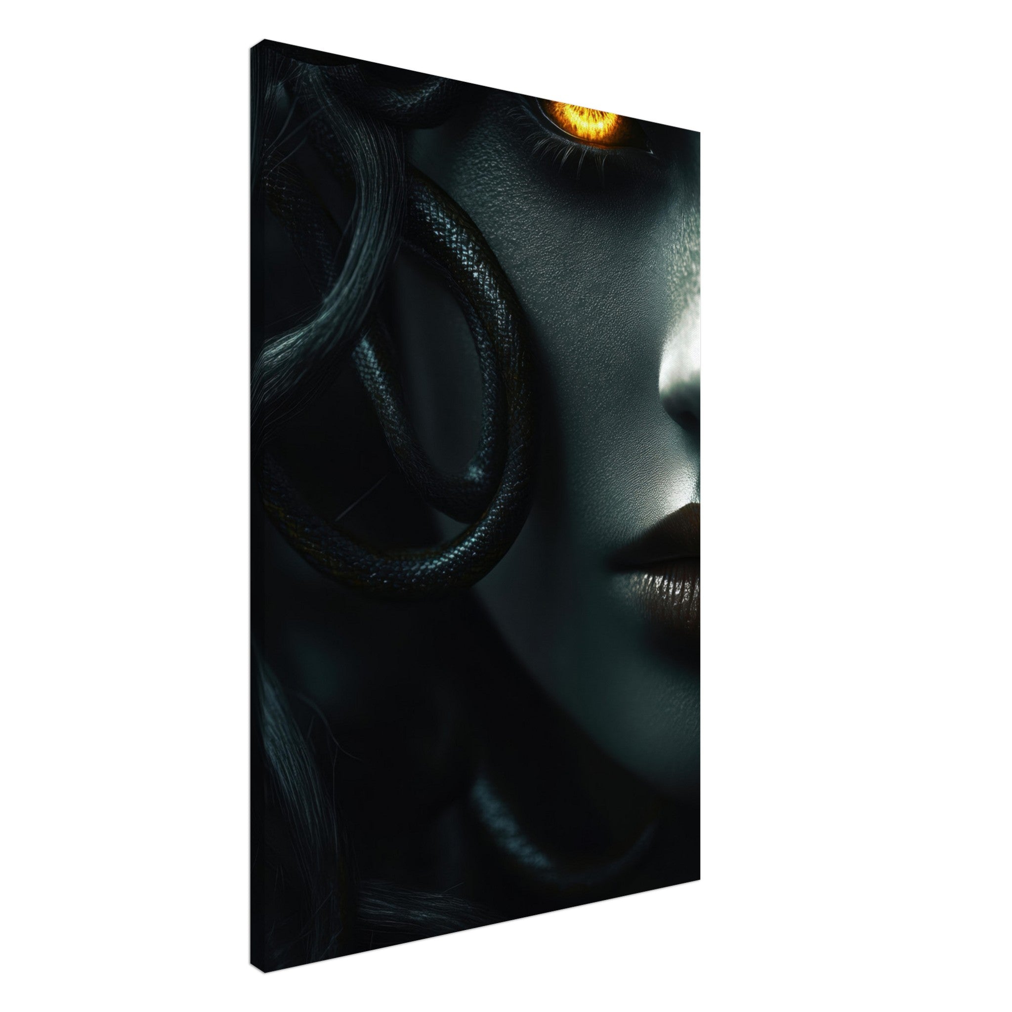Canvas Portrait - Minimalist Medusas Gaze Minimalism Tight - Focus - Shop Ai Art WebShop - Digital Art online Store