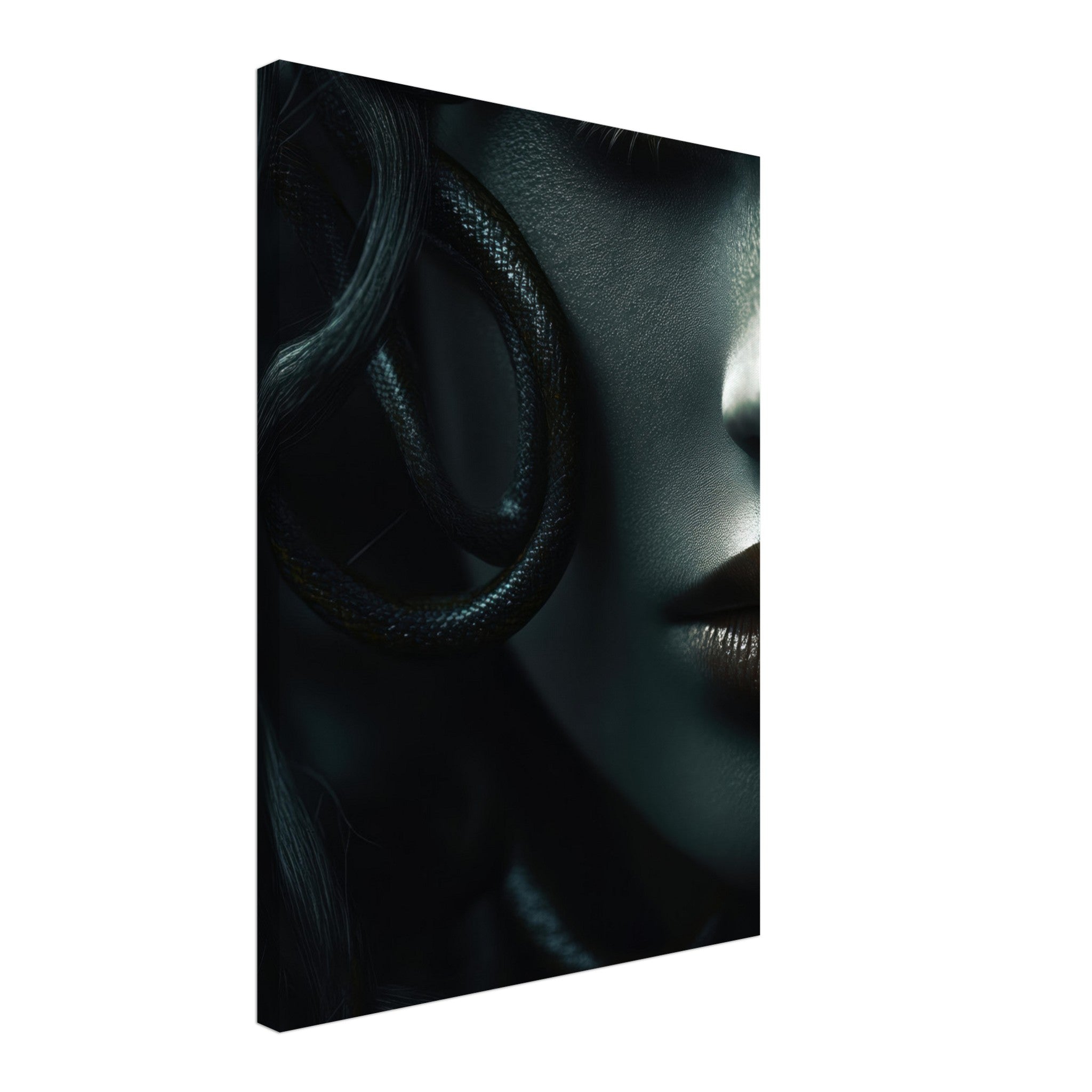 Canvas Portrait - Minimalist Medusas Gaze Minimalism Tight - Focus - Shop Ai Art WebShop - Digital Art online Store
