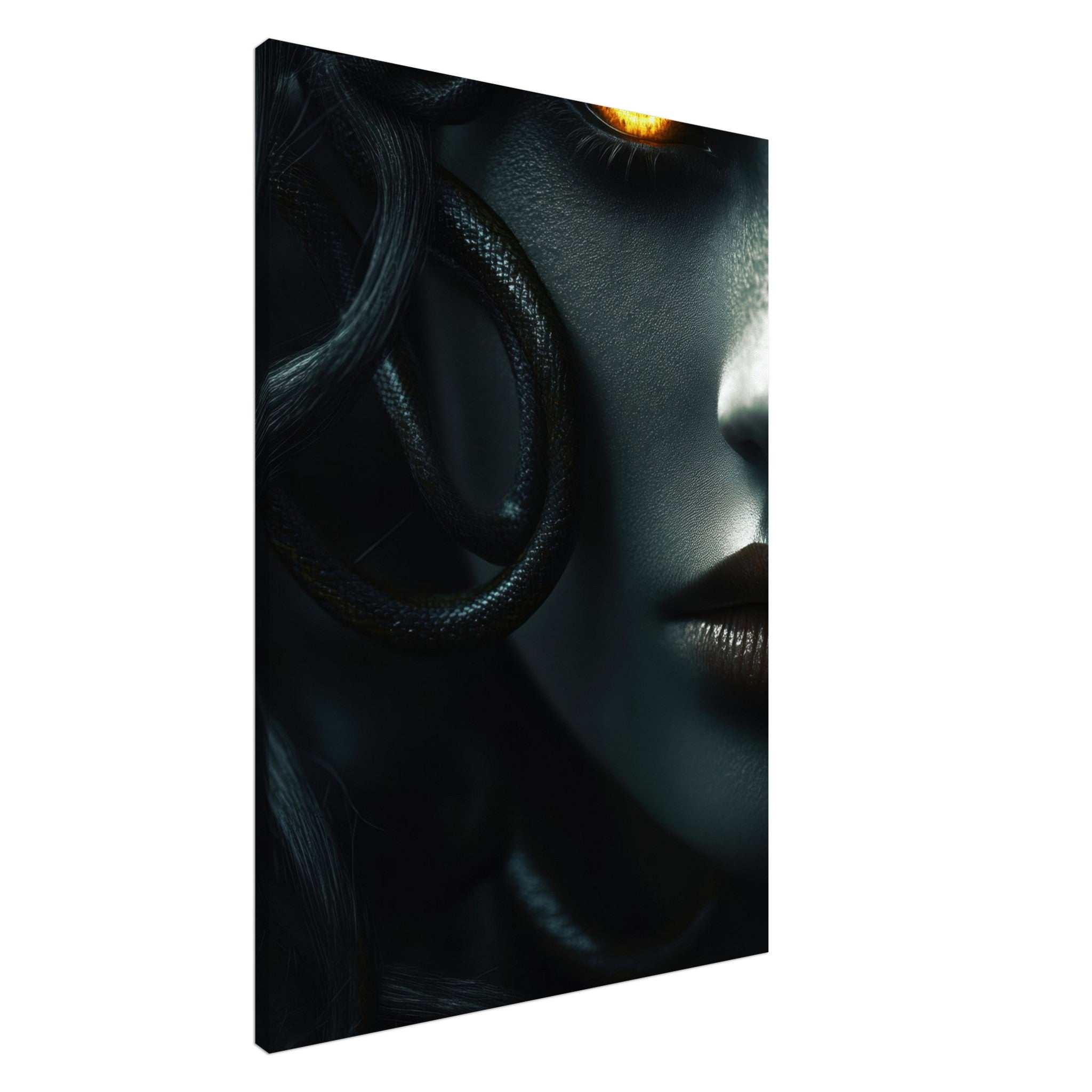 Canvas Portrait - Minimalist Medusas Gaze Minimalism Tight - Focus - Shop Ai Art WebShop - Digital Art online Store