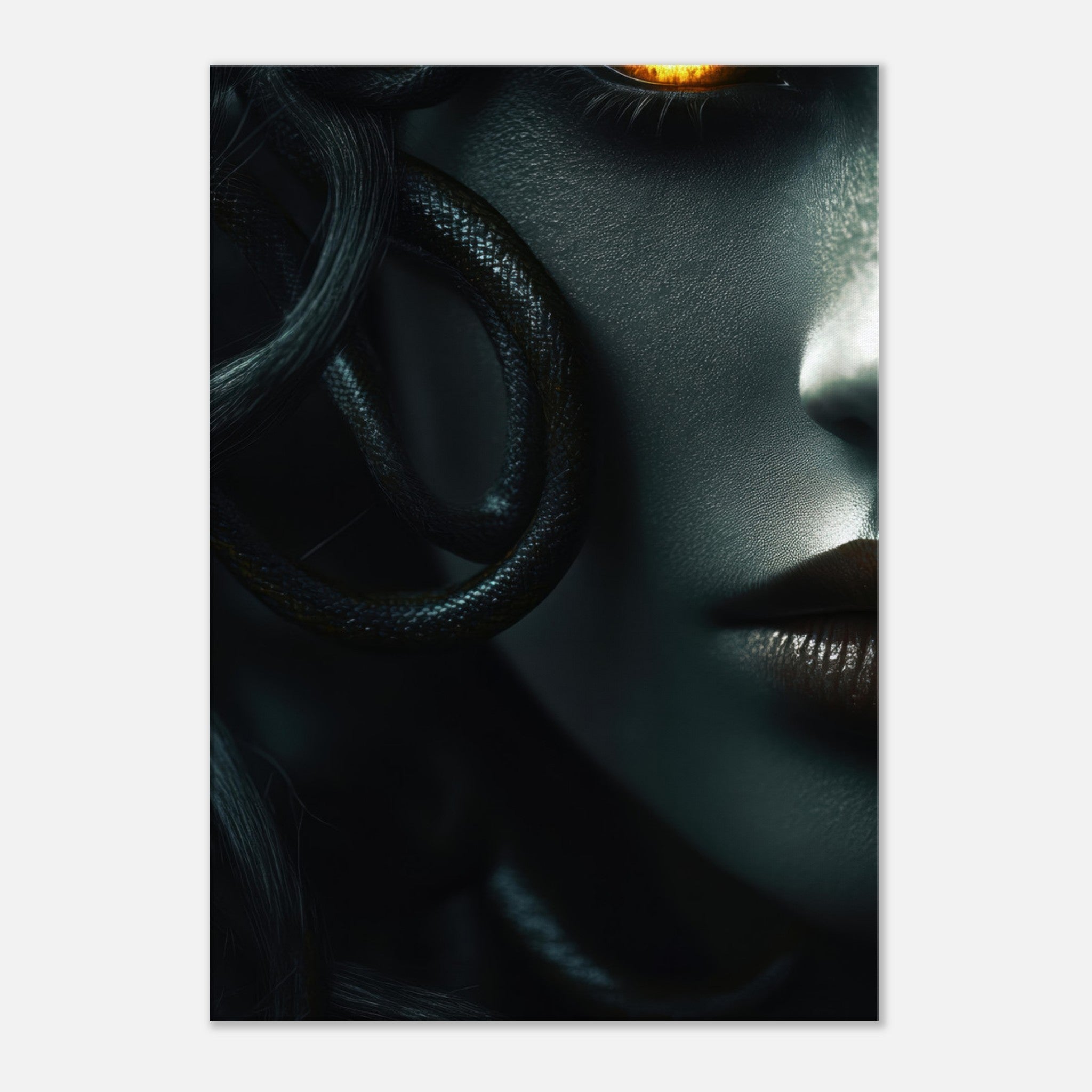 Canvas Portrait - Minimalist Medusas Gaze Minimalism Tight - Focus - Shop Ai Art WebShop - Digital Art online Store