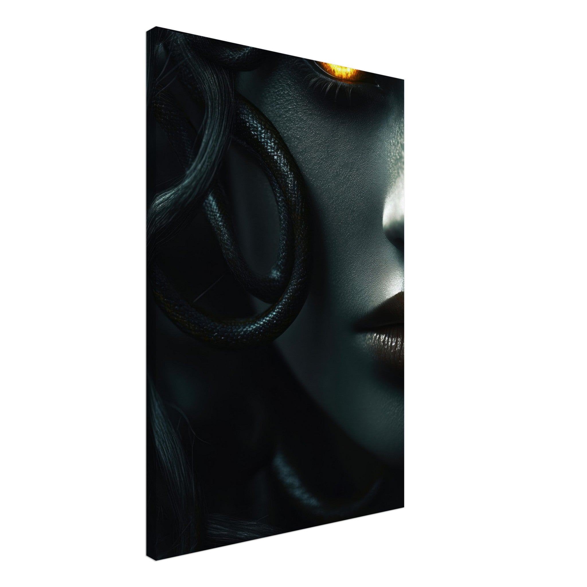 Canvas Portrait - Minimalist Medusas Gaze Minimalism Tight - Focus - Shop Ai Art WebShop - Digital Art online Store