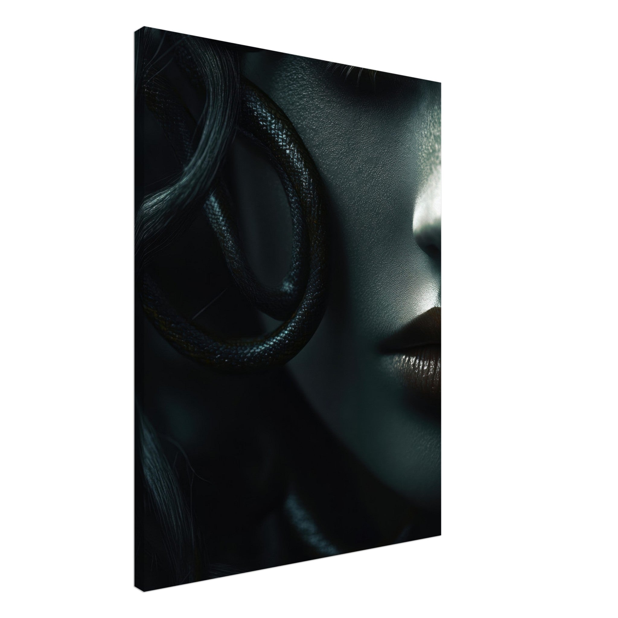 Canvas Portrait - Minimalist Medusas Gaze Minimalism Tight - Focus - Shop Ai Art WebShop - Digital Art online Store
