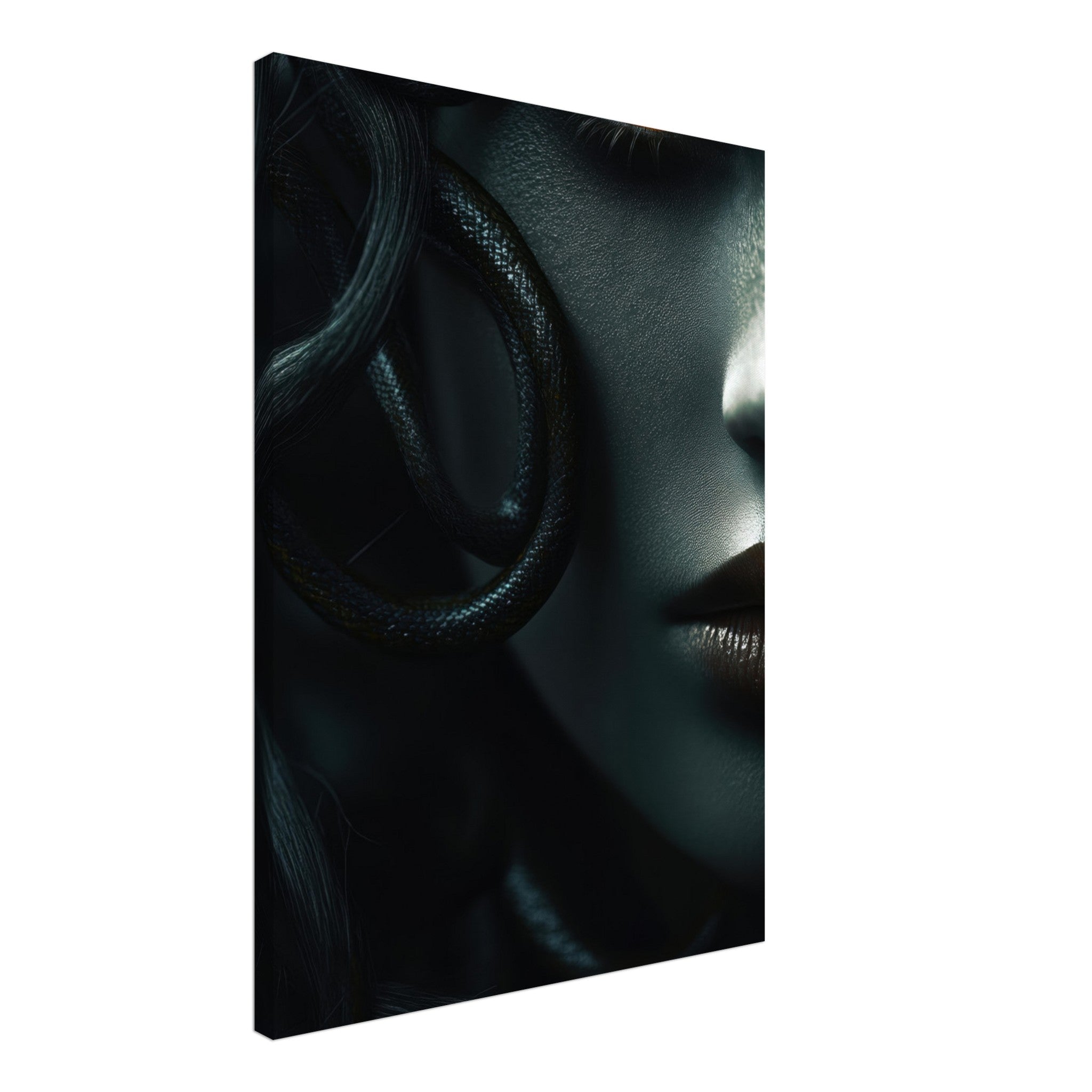 Canvas Portrait - Minimalist Medusas Gaze Minimalism Tight - Focus - Shop Ai Art WebShop - Digital Art online Store