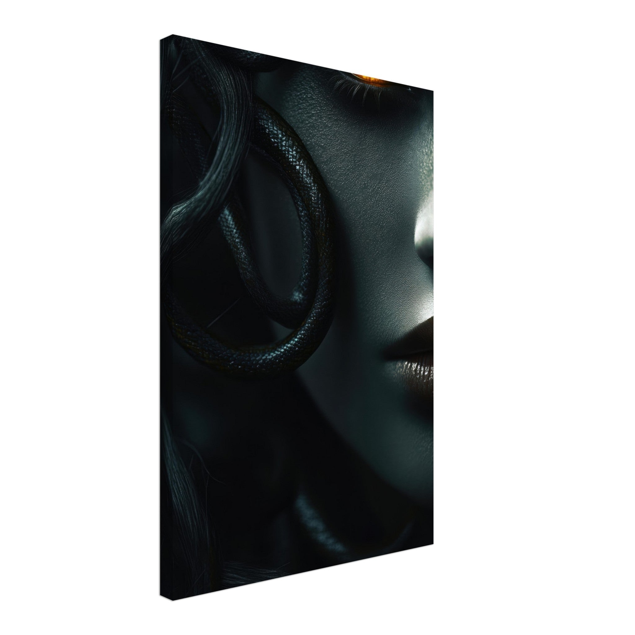 Canvas Portrait - Minimalist Medusas Gaze Minimalism Tight - Focus - Shop Ai Art WebShop - Digital Art online Store