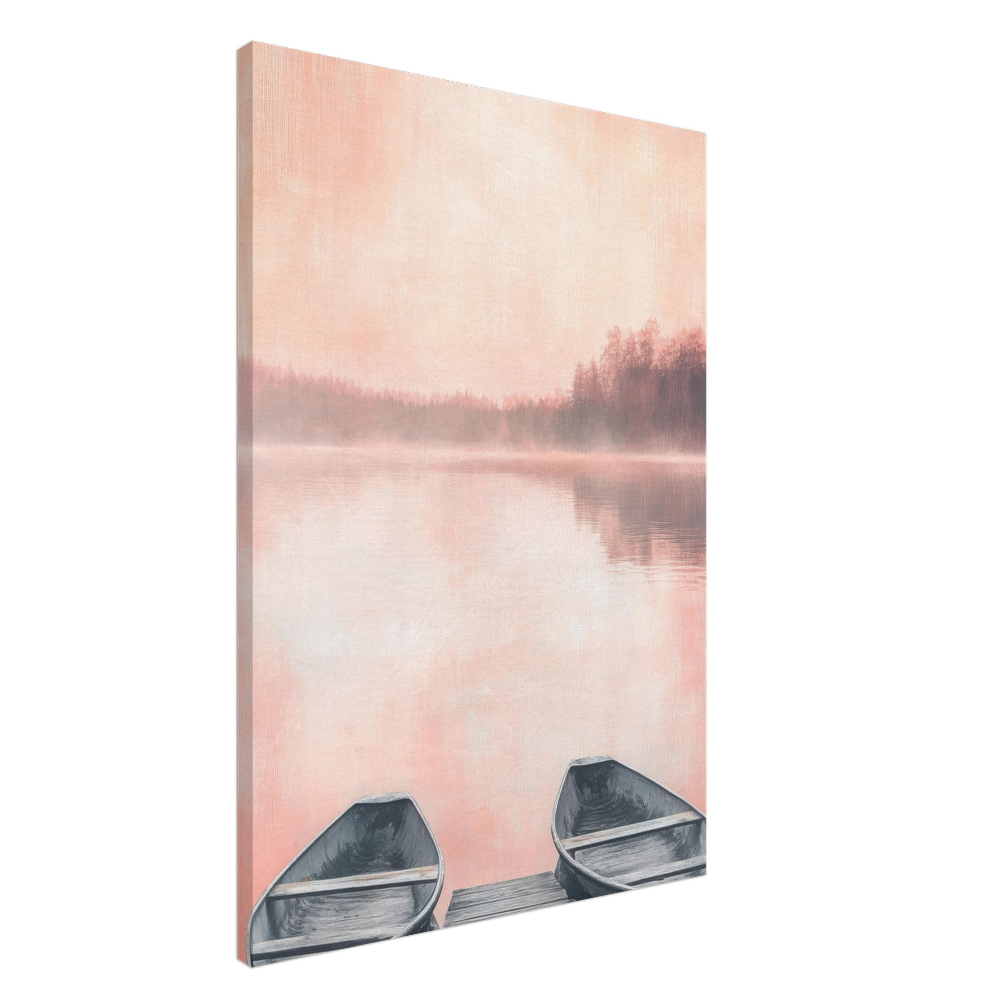 Canvas Portrait - Serene Lake with Rowboats A tranquil lake - Shop Ai Art WebShop - Digital Art online Store