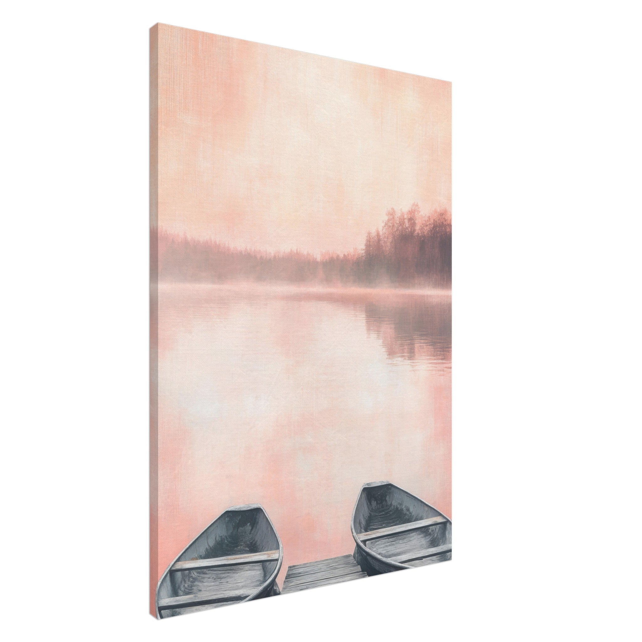 Canvas Portrait - Serene Lake with Rowboats A tranquil lake - Shop Ai Art WebShop - Digital Art online Store