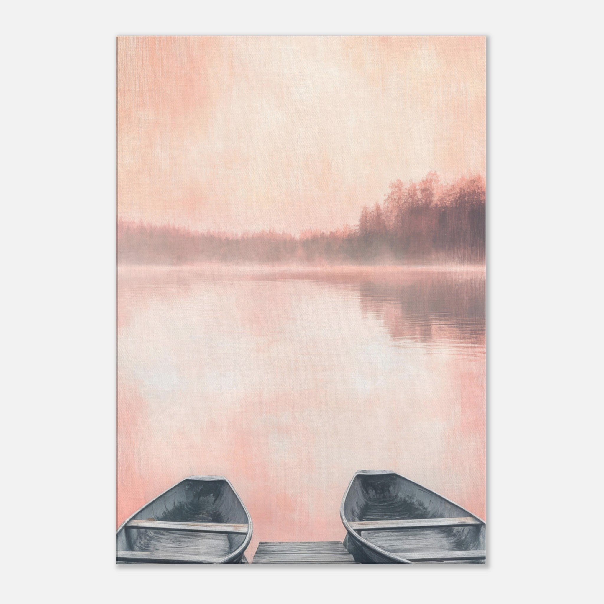 Canvas Portrait - Serene Lake with Rowboats A tranquil lake - Shop Ai Art WebShop - Digital Art online Store