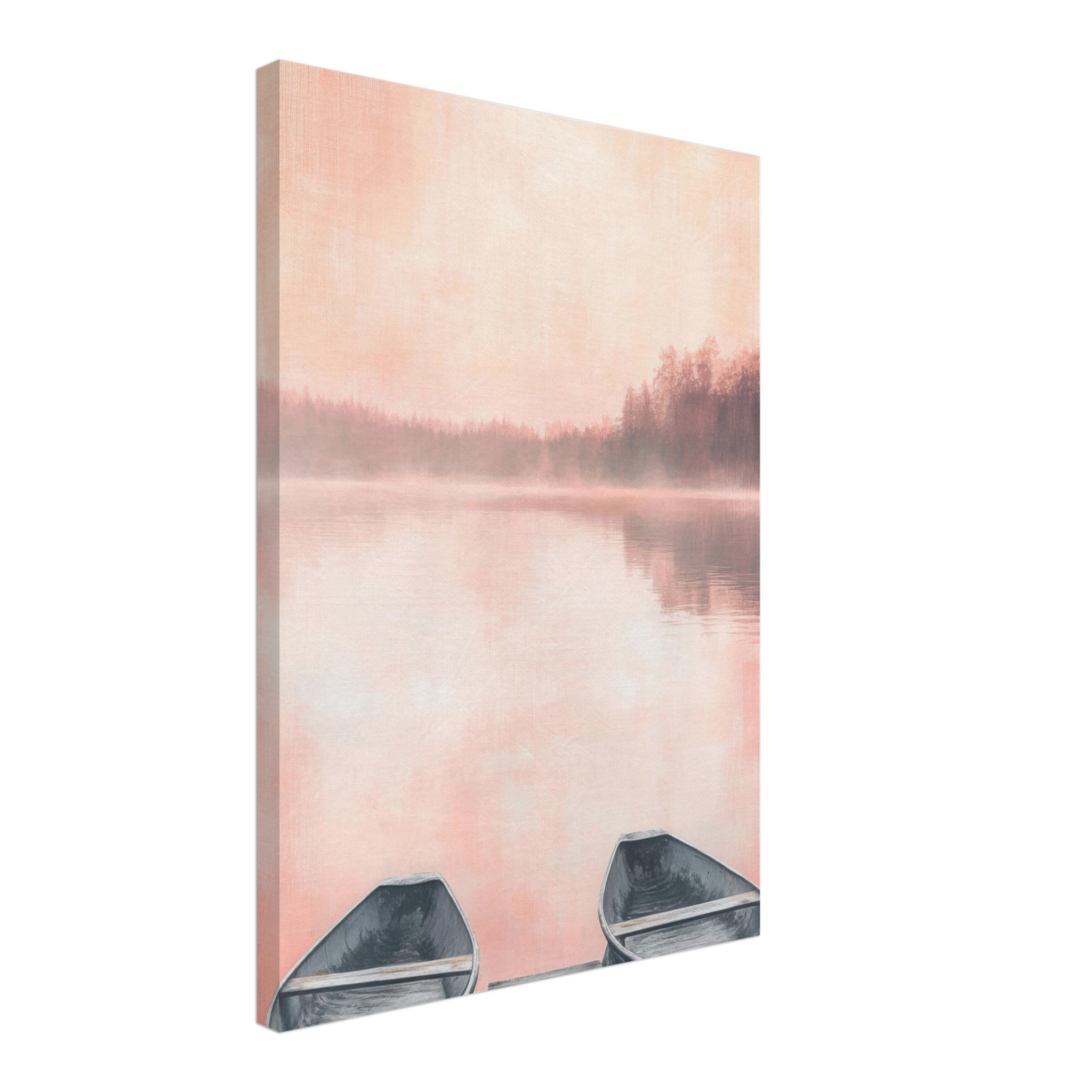 Canvas Portrait - Serene Lake with Rowboats A tranquil lake - Shop Ai Art WebShop - Digital Art online Store