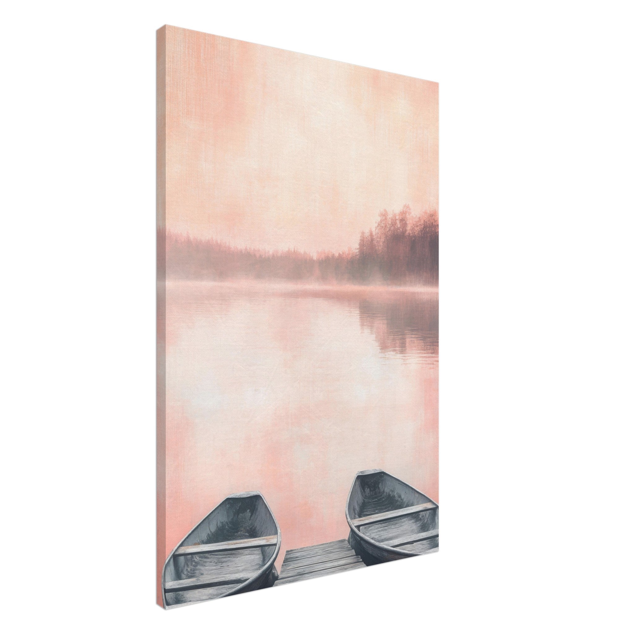 Canvas Portrait - Serene Lake with Rowboats A tranquil lake - Shop Ai Art WebShop - Digital Art online Store