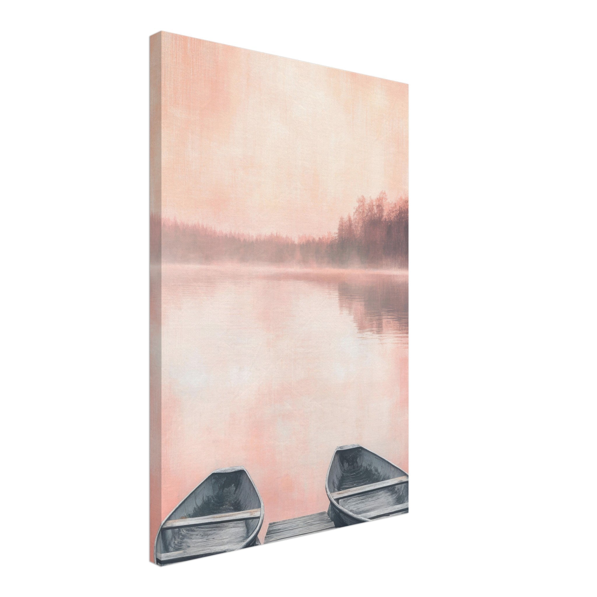 Canvas Portrait - Serene Lake with Rowboats A tranquil lake - Shop Ai Art WebShop - Digital Art online Store