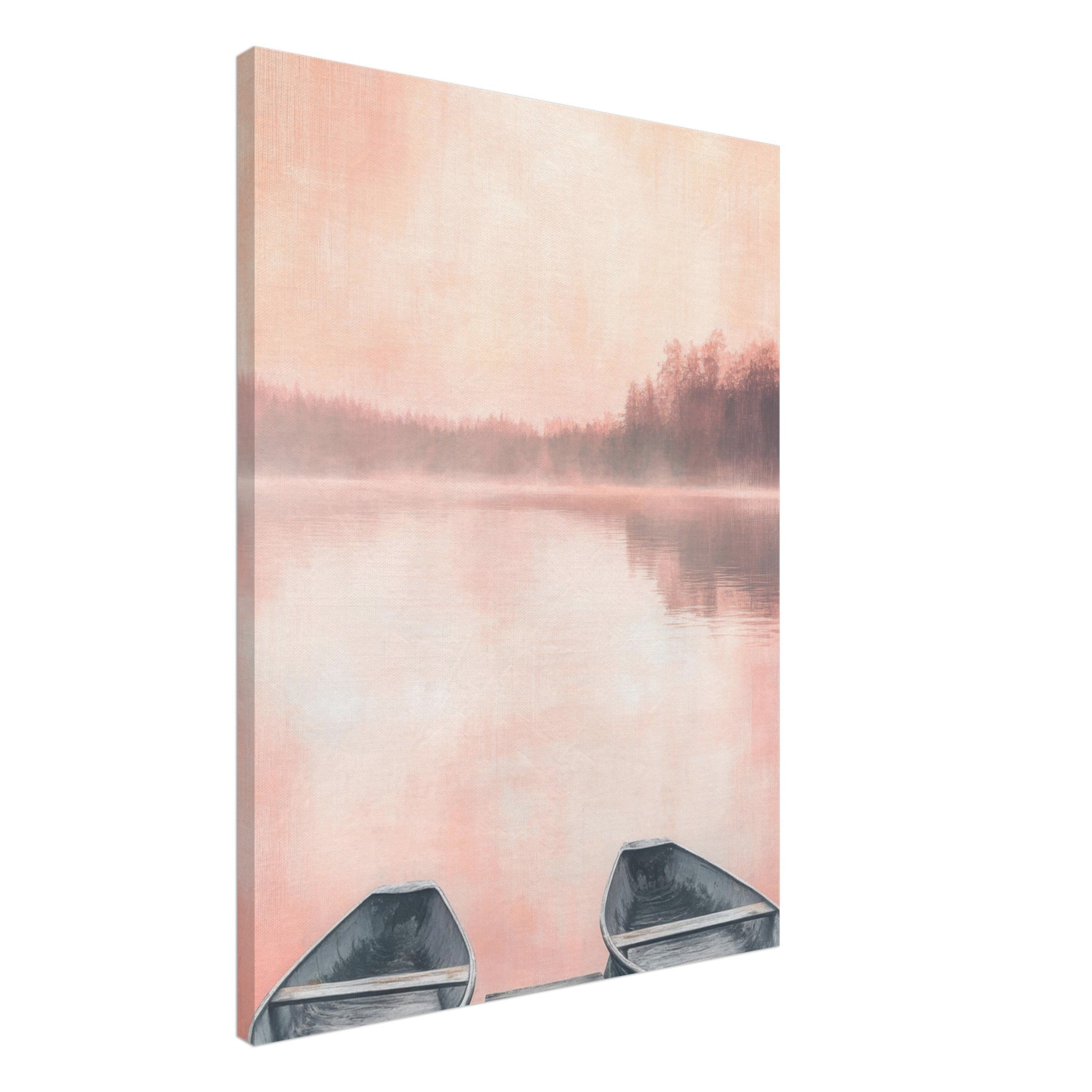 Canvas Portrait - Serene Lake with Rowboats A tranquil lake - Shop Ai Art WebShop - Digital Art online Store