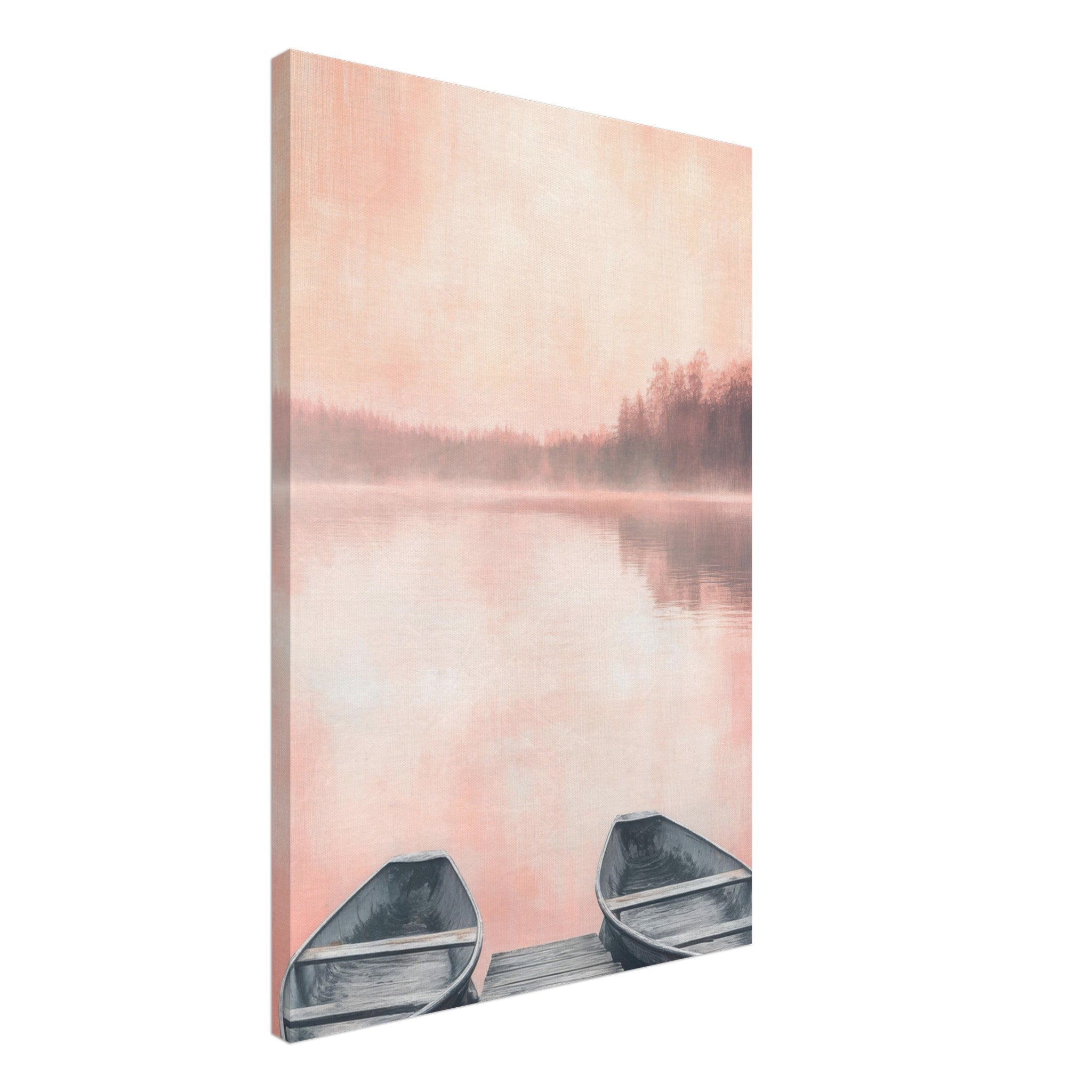 Canvas Portrait - Serene Lake with Rowboats A tranquil lake - Shop Ai Art WebShop - Digital Art online Store