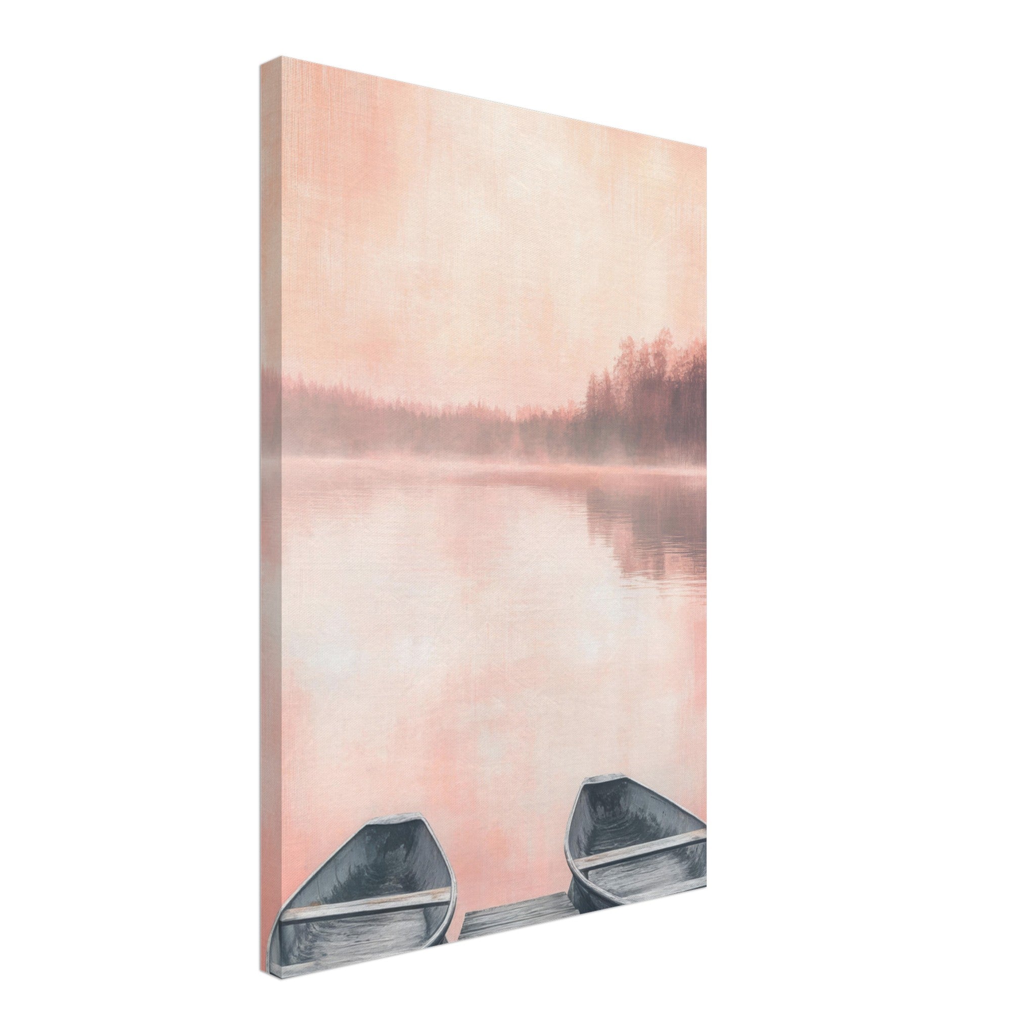Canvas Portrait - Serene Lake with Rowboats A tranquil lake - Shop Ai Art WebShop - Digital Art online Store