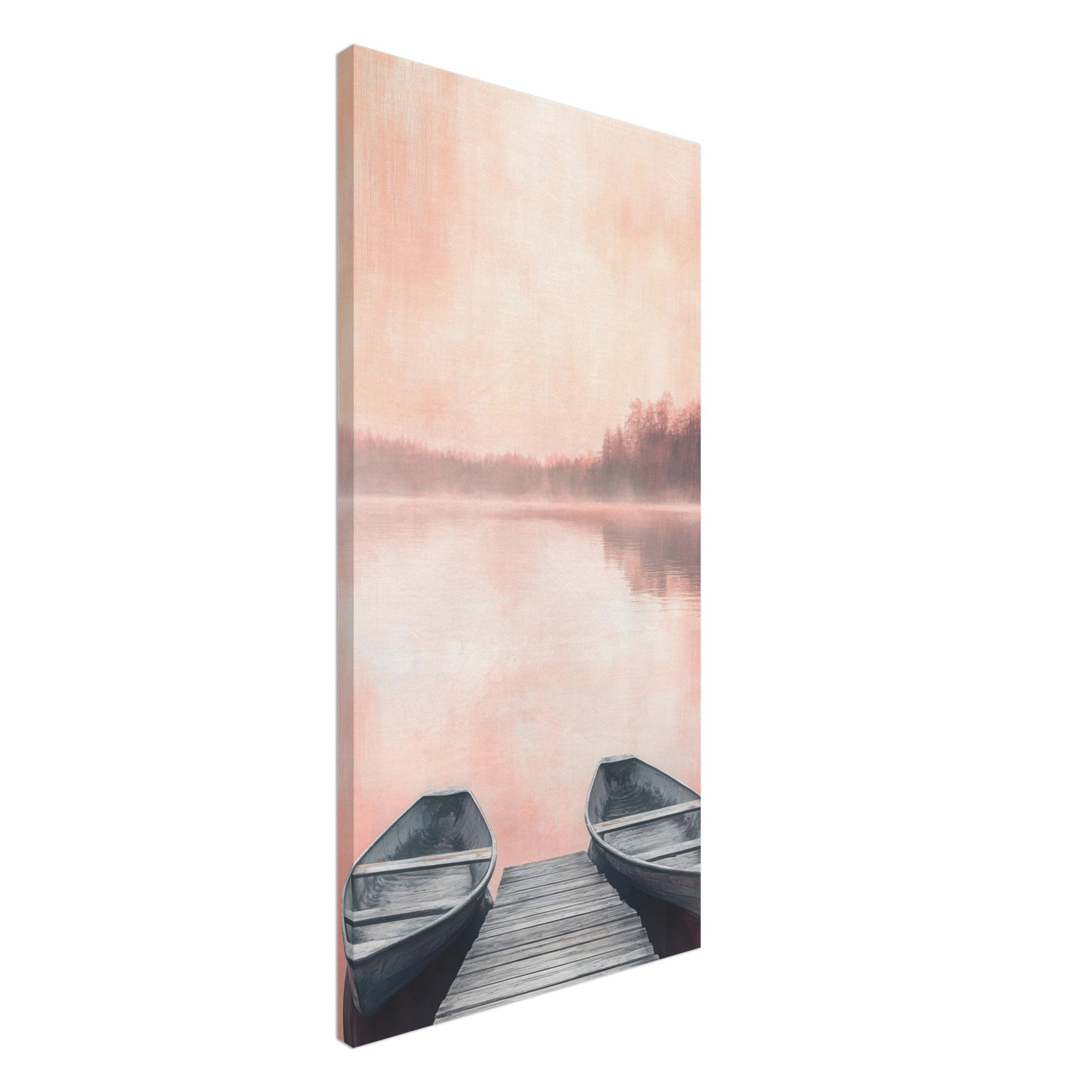 Canvas Portrait - Serene Lake with Rowboats A tranquil lake - Shop Ai Art WebShop - Digital Art online Store