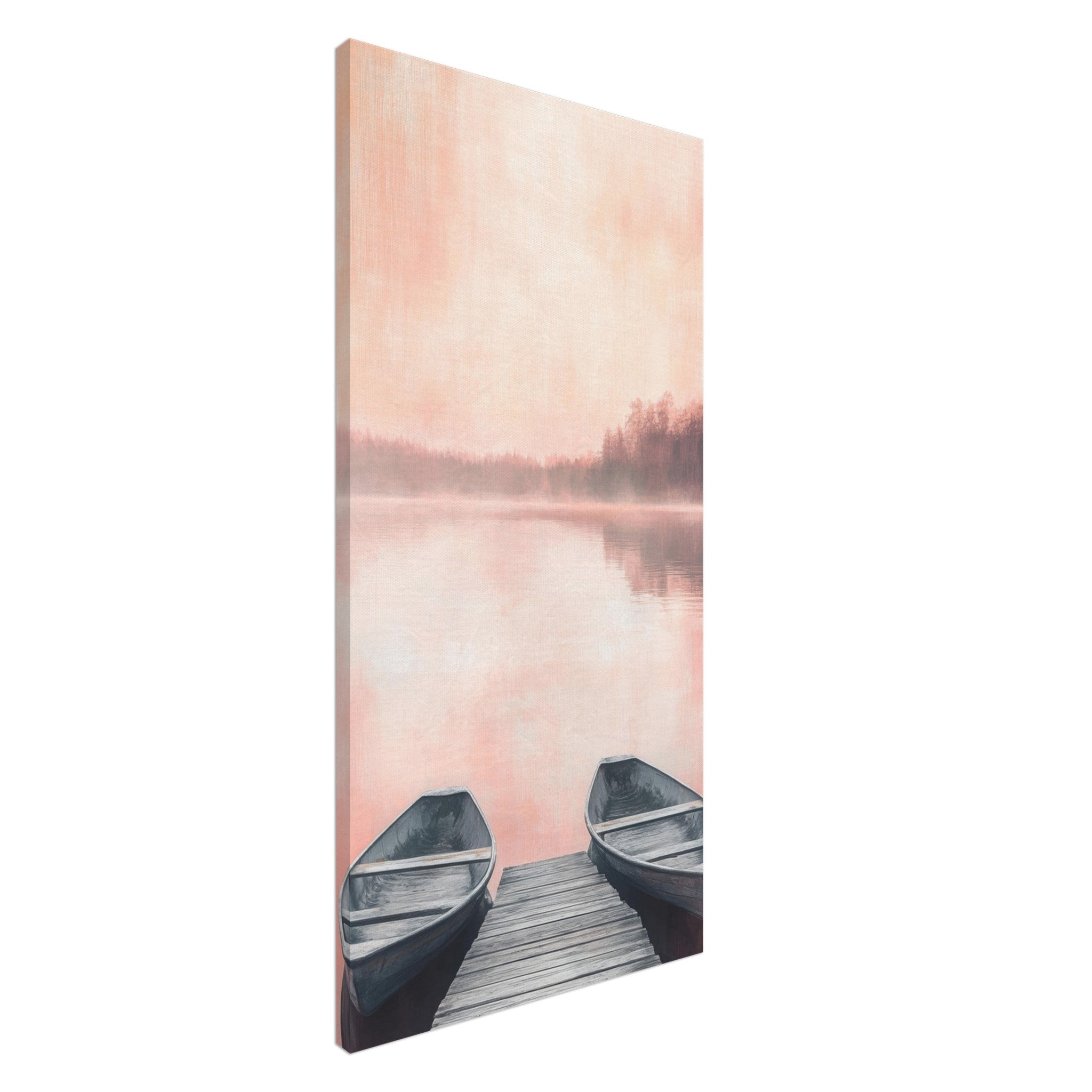 Canvas Portrait - Serene Lake with Rowboats A tranquil lake - Shop Ai Art WebShop - Digital Art online Store