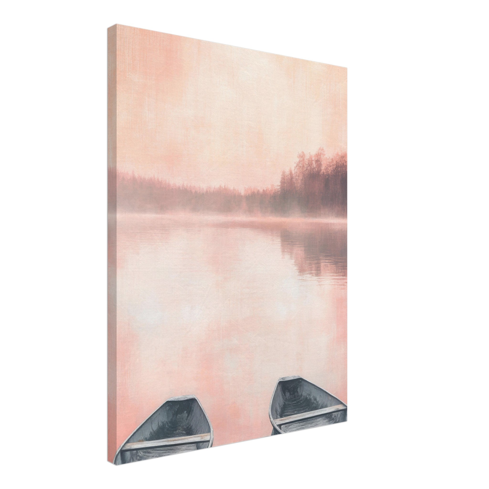 Canvas Portrait - Serene Lake with Rowboats A tranquil lake - Shop Ai Art WebShop - Digital Art online Store