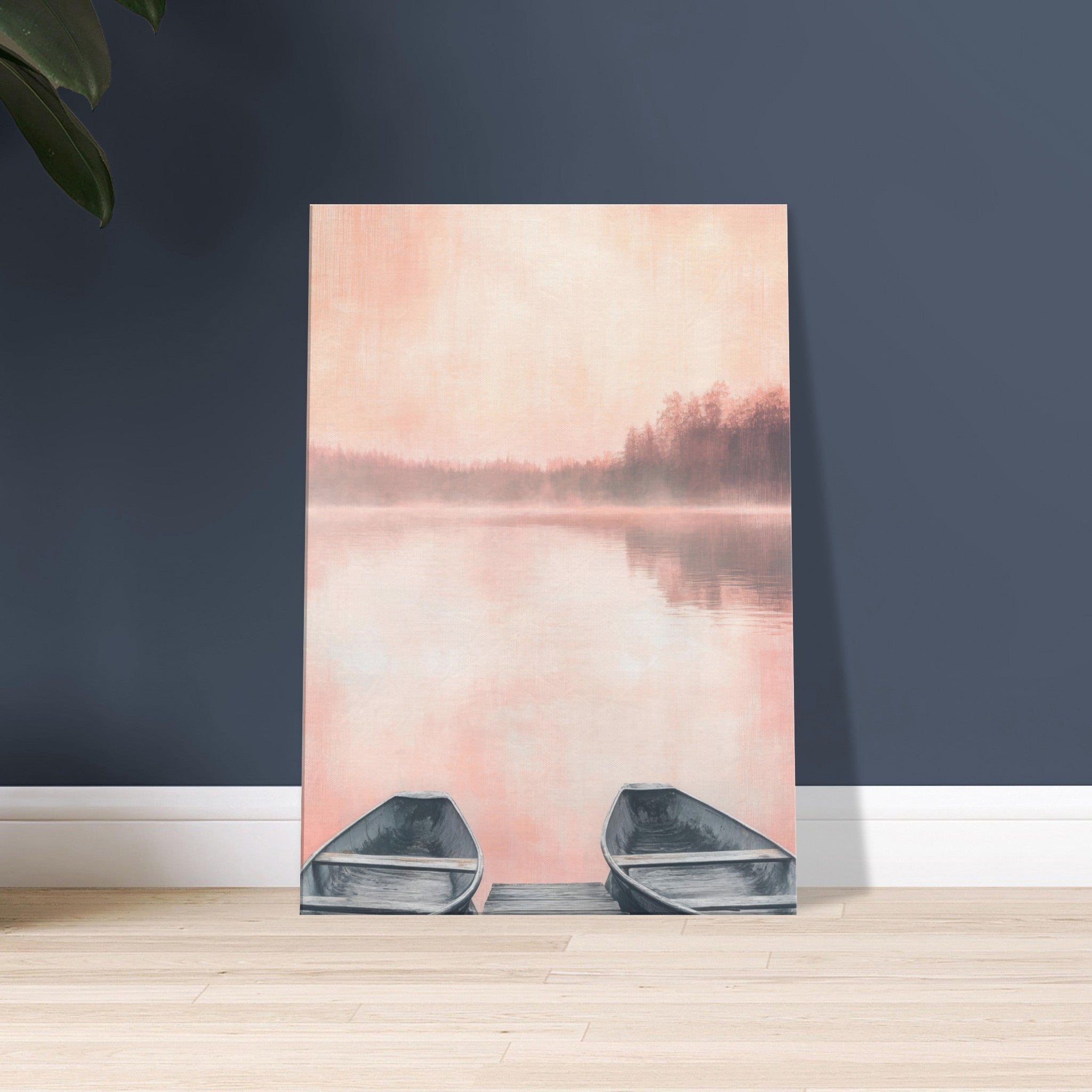 Canvas Portrait - Serene Lake with Rowboats A tranquil lake - Shop Ai Art WebShop - Digital Art online Store
