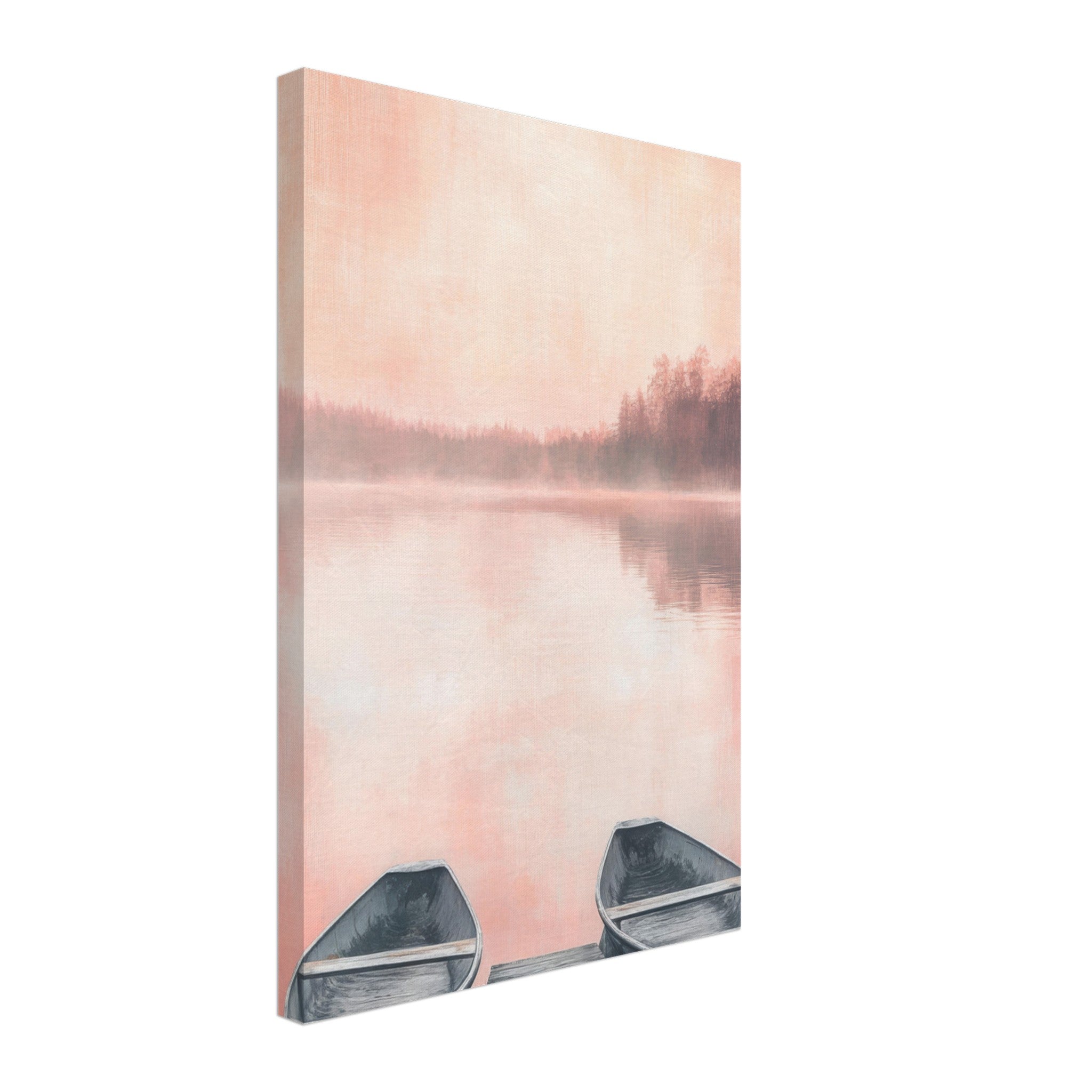 Canvas Portrait - Serene Lake with Rowboats A tranquil lake - Shop Ai Art WebShop - Digital Art online Store