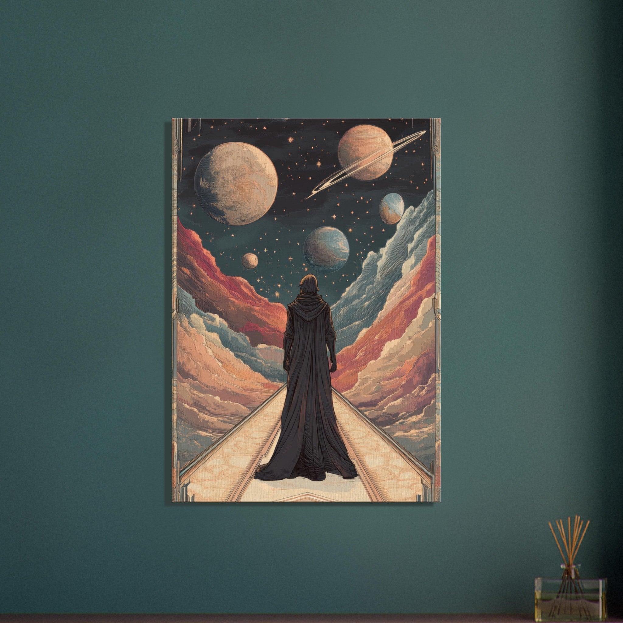 Canvas Portrait - The Astral Voyager An Art Nouveau poster 2 - Shop Ai Art WebShop - Digital Art online Store