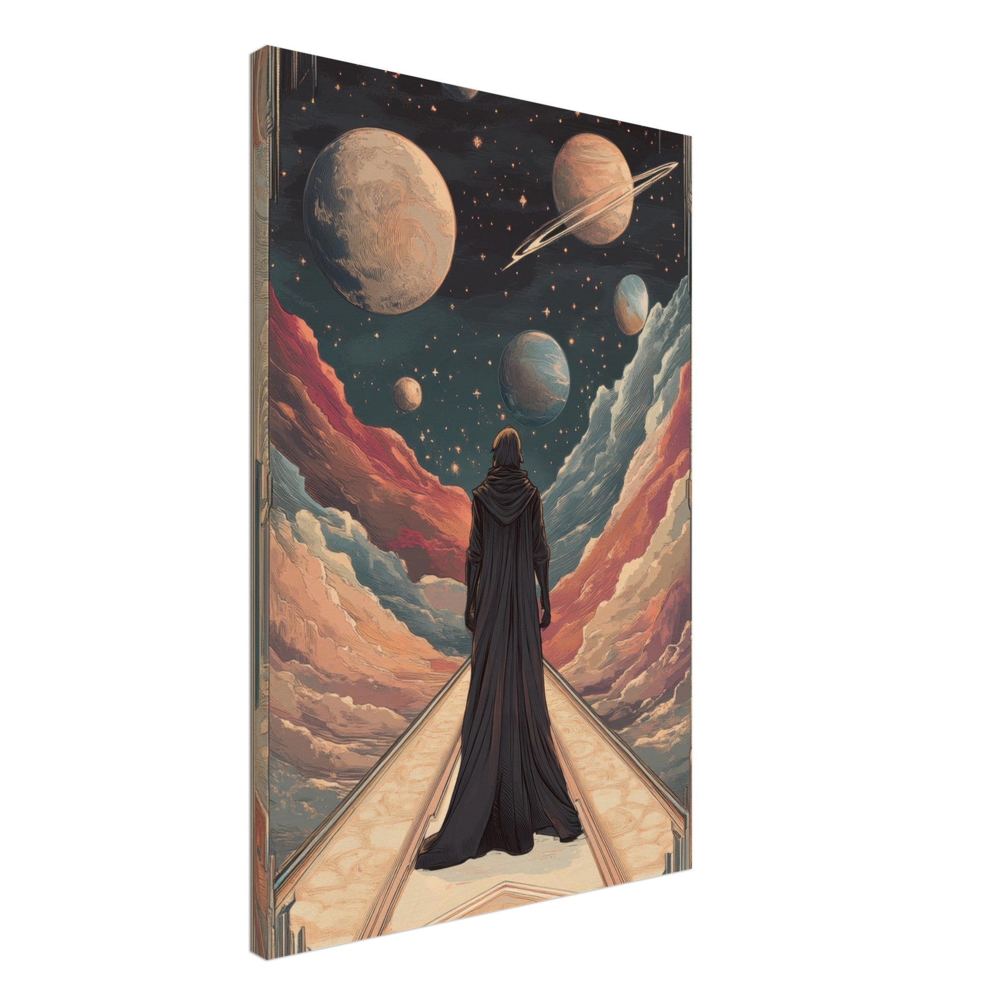 Canvas Portrait - The Astral Voyager An Art Nouveau poster 2 - Shop Ai Art WebShop - Digital Art online Store