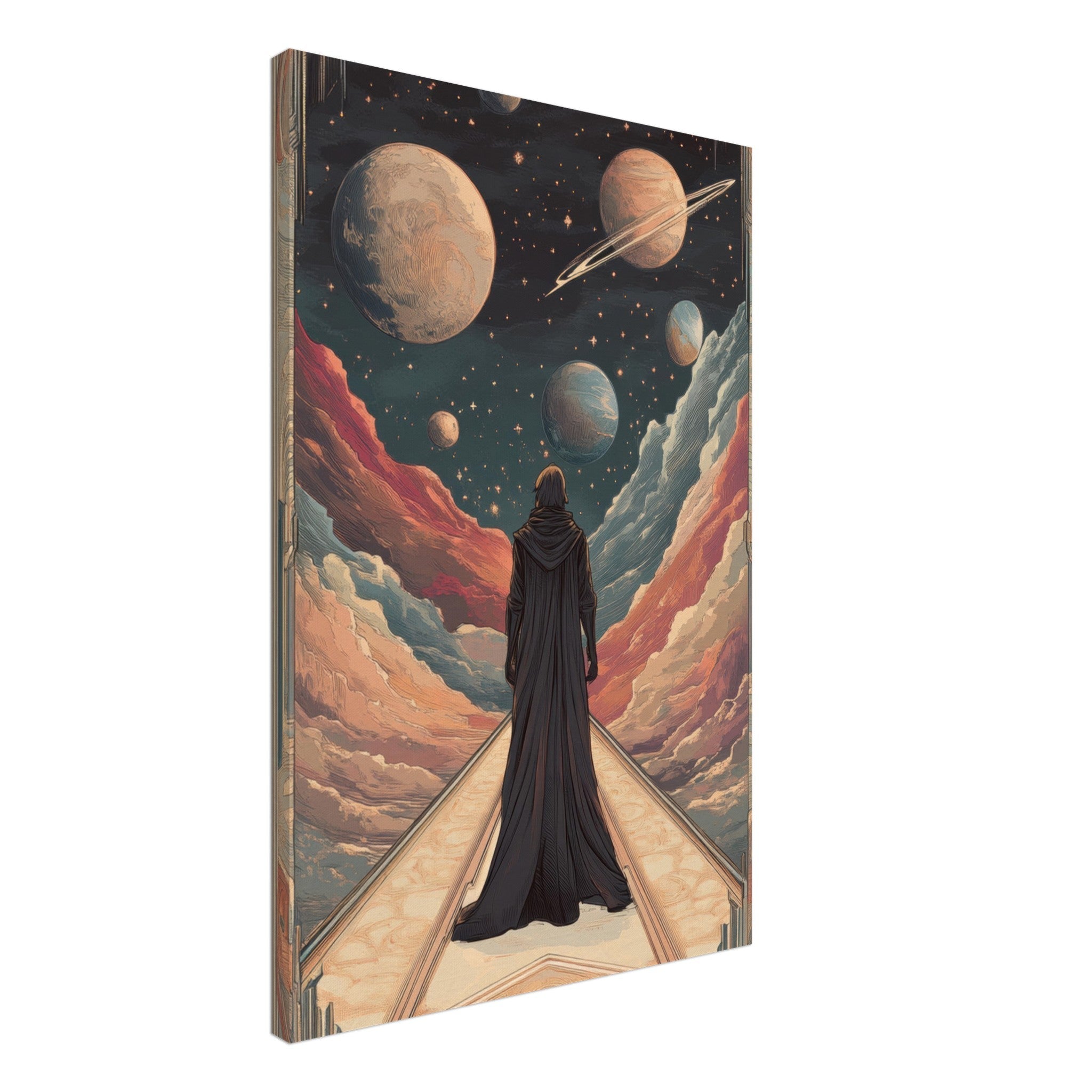 Canvas Portrait - The Astral Voyager An Art Nouveau poster 2 - Shop Ai Art WebShop - Digital Art online Store