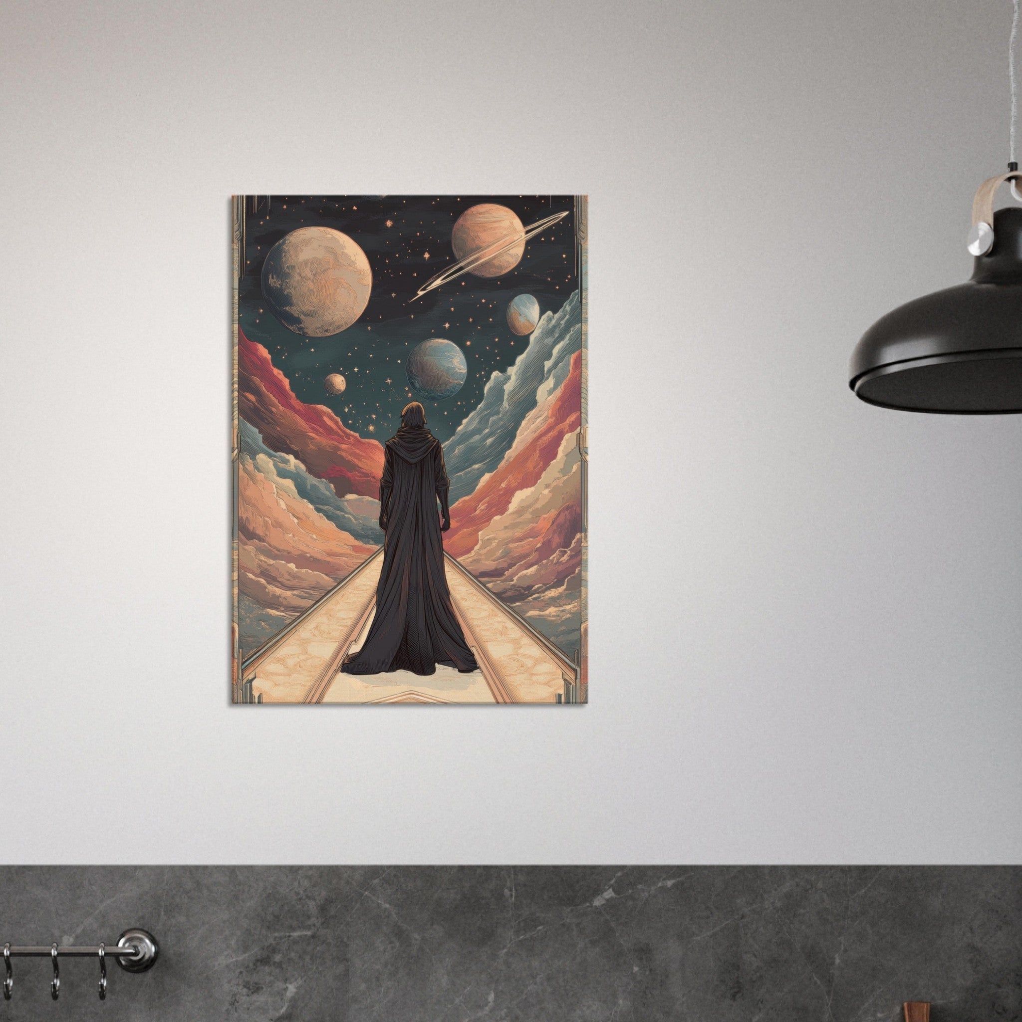 Canvas Portrait - The Astral Voyager An Art Nouveau poster 2 - Shop Ai Art WebShop - Digital Art online Store
