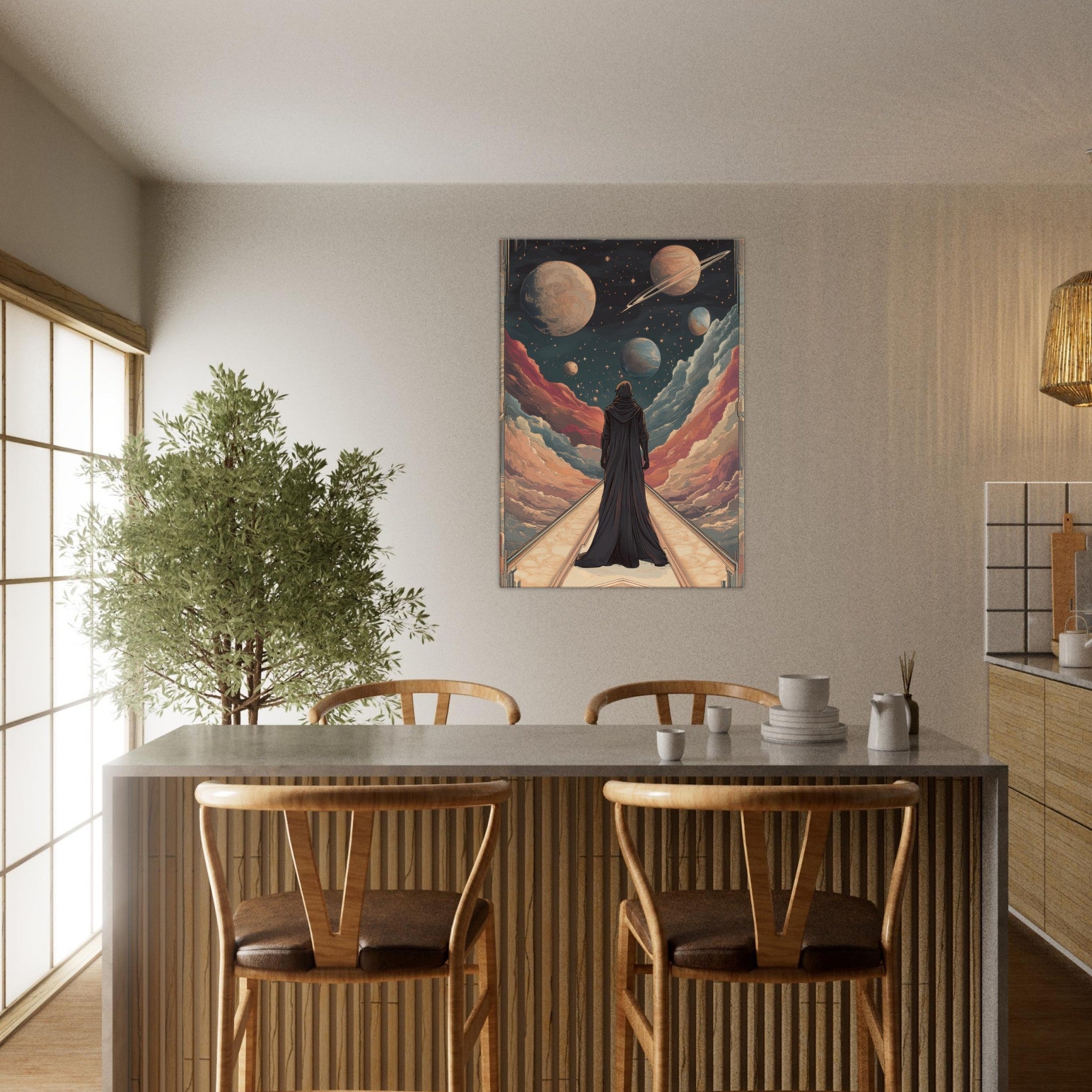 Canvas Portrait - The Astral Voyager An Art Nouveau poster 2 - Shop Ai Art WebShop - Digital Art online Store