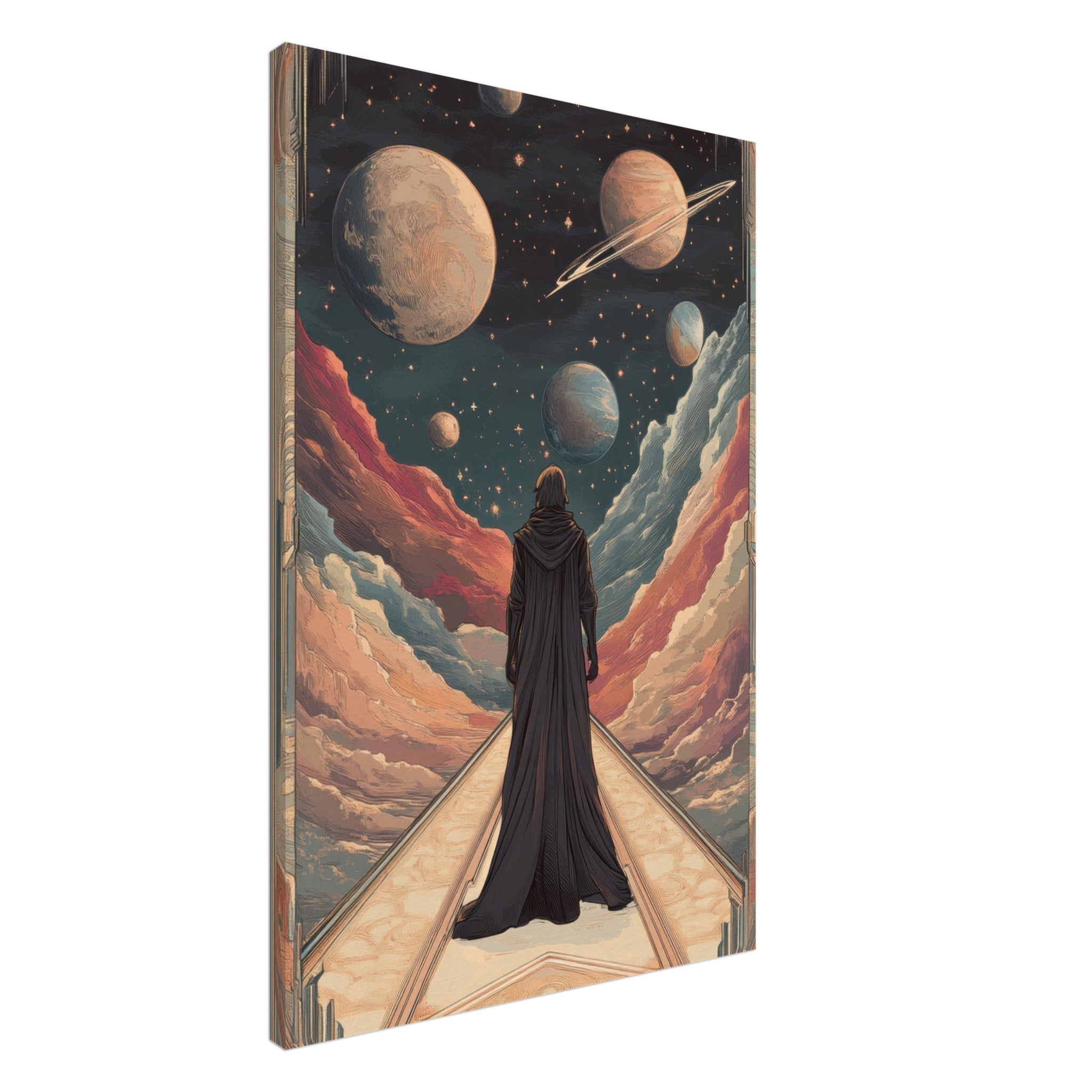 Canvas Portrait - The Astral Voyager An Art Nouveau poster 2 - Shop Ai Art WebShop - Digital Art online Store