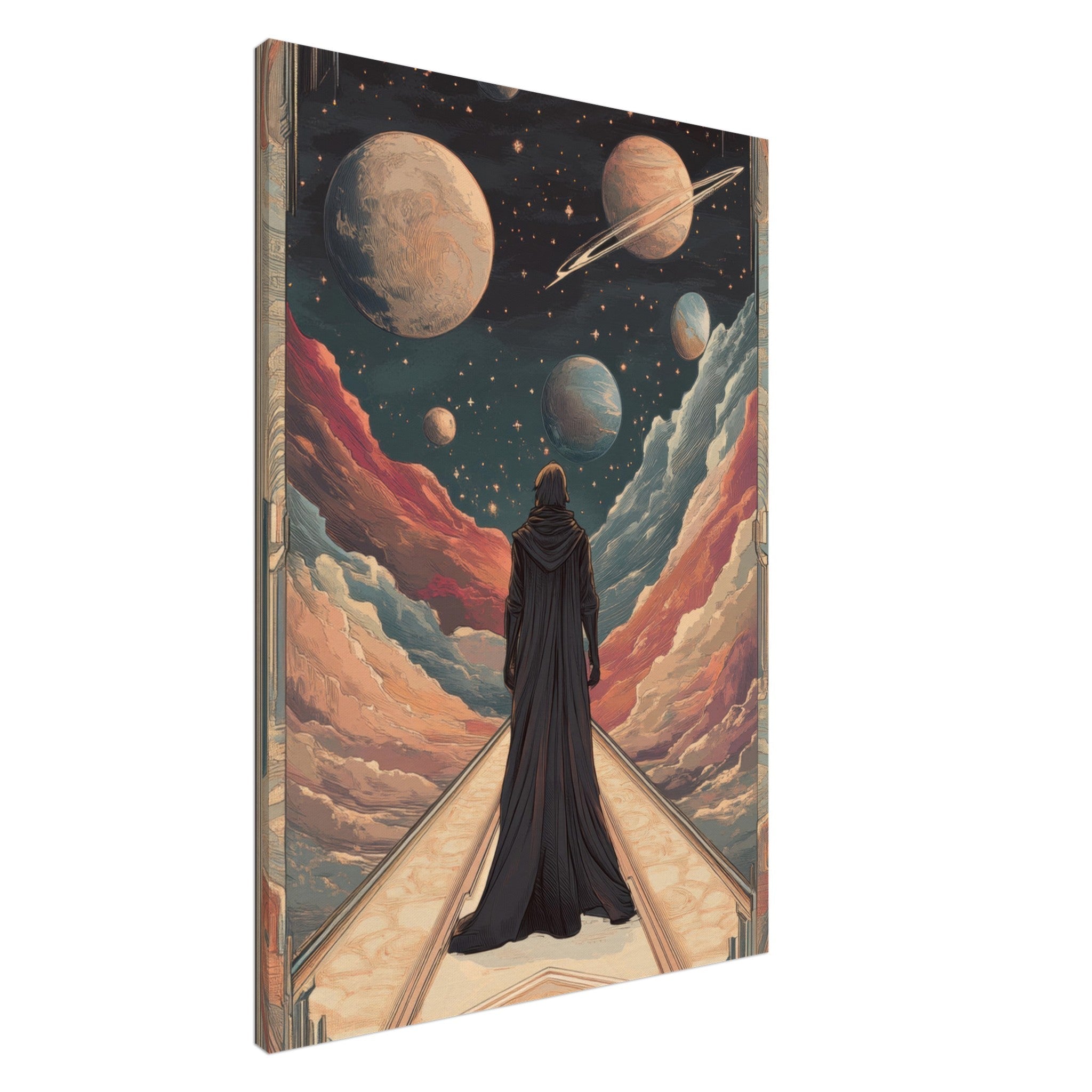 Canvas Portrait - The Astral Voyager An Art Nouveau poster 2 - Shop Ai Art WebShop - Digital Art online Store