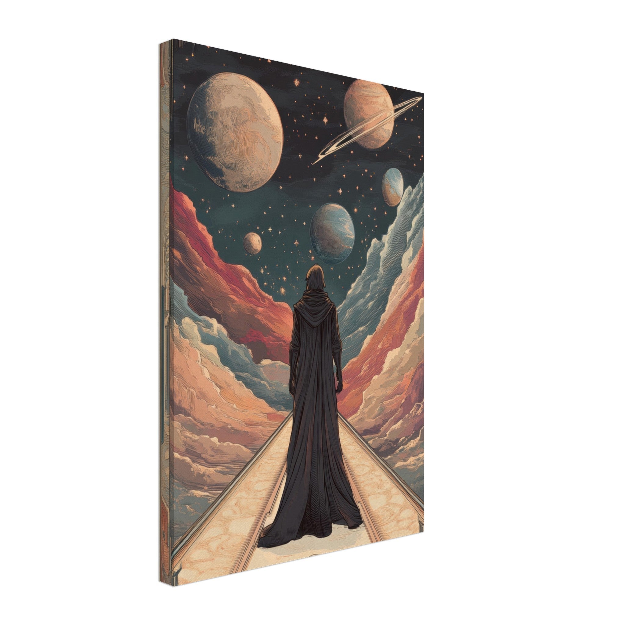 Canvas Portrait - The Astral Voyager An Art Nouveau poster 2 - Shop Ai Art WebShop - Digital Art online Store
