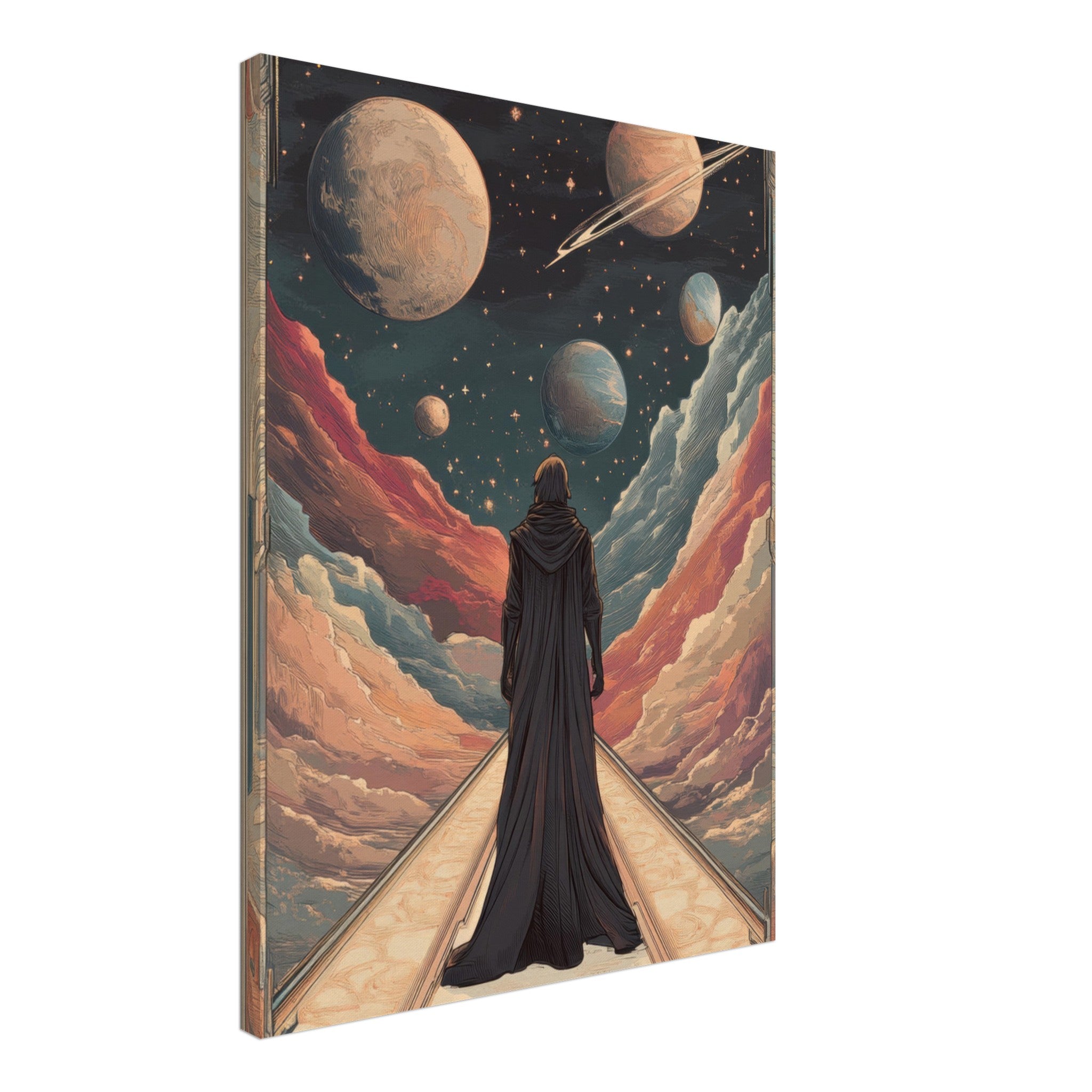 Canvas Portrait - The Astral Voyager An Art Nouveau poster 2 - Shop Ai Art WebShop - Digital Art online Store