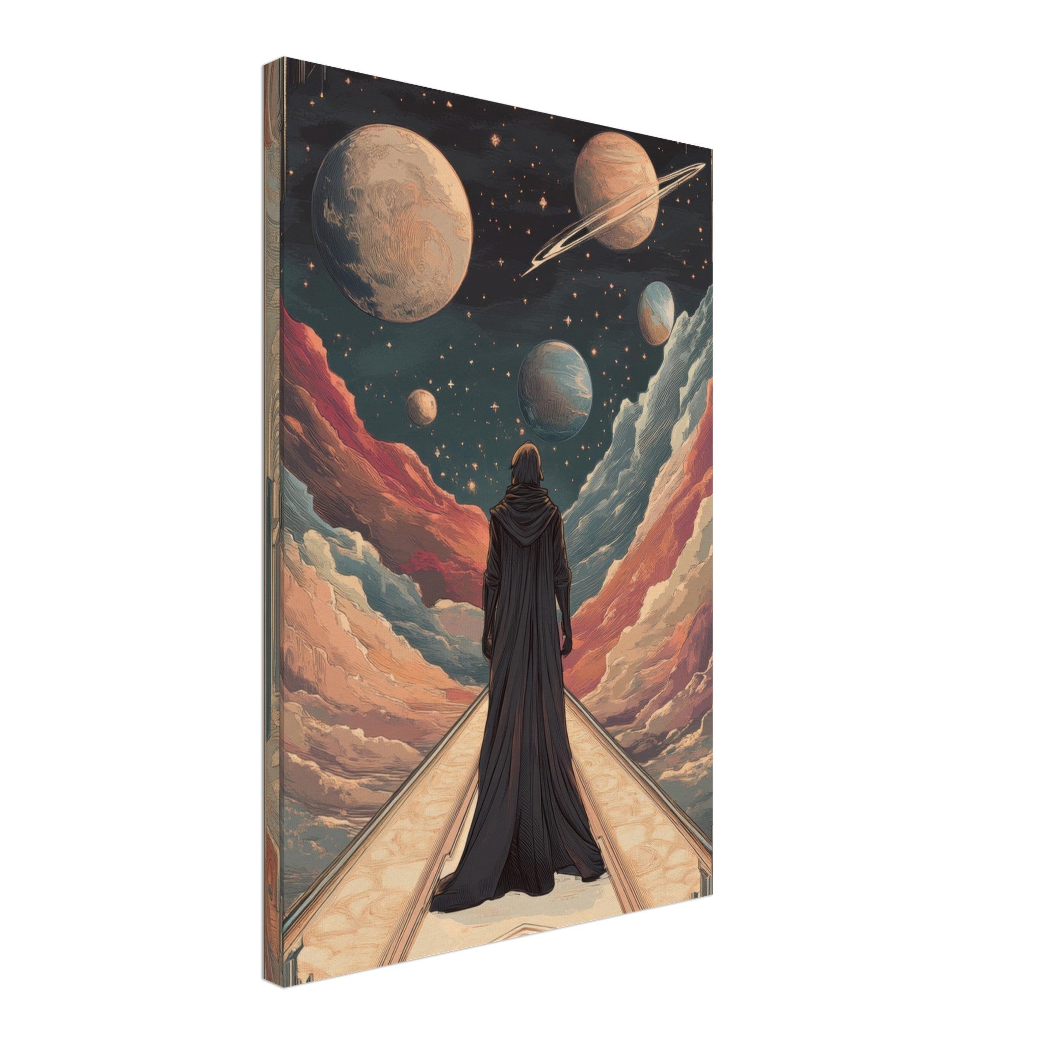 Canvas Portrait - The Astral Voyager An Art Nouveau poster 2 - Shop Ai Art WebShop - Digital Art online Store