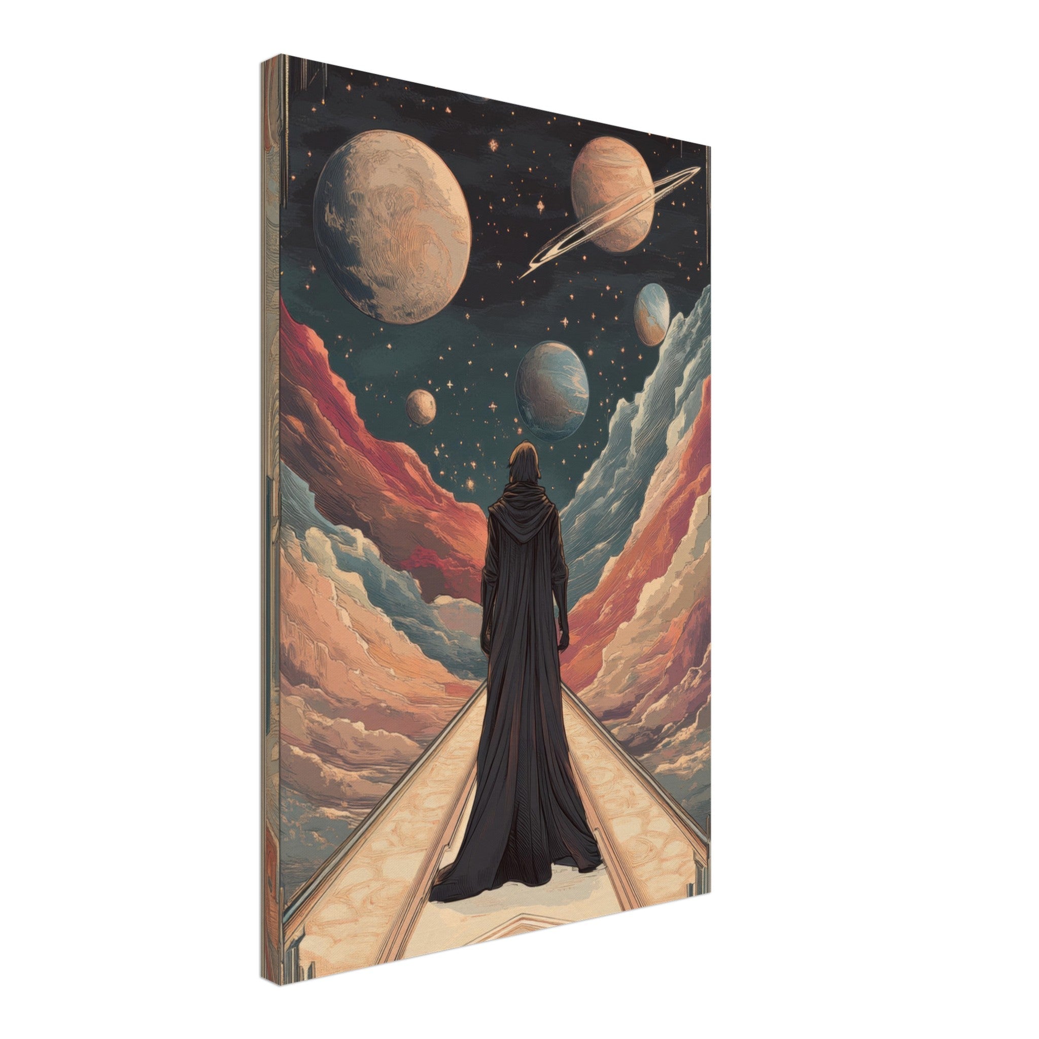Canvas Portrait - The Astral Voyager An Art Nouveau poster 2 - Shop Ai Art WebShop - Digital Art online Store