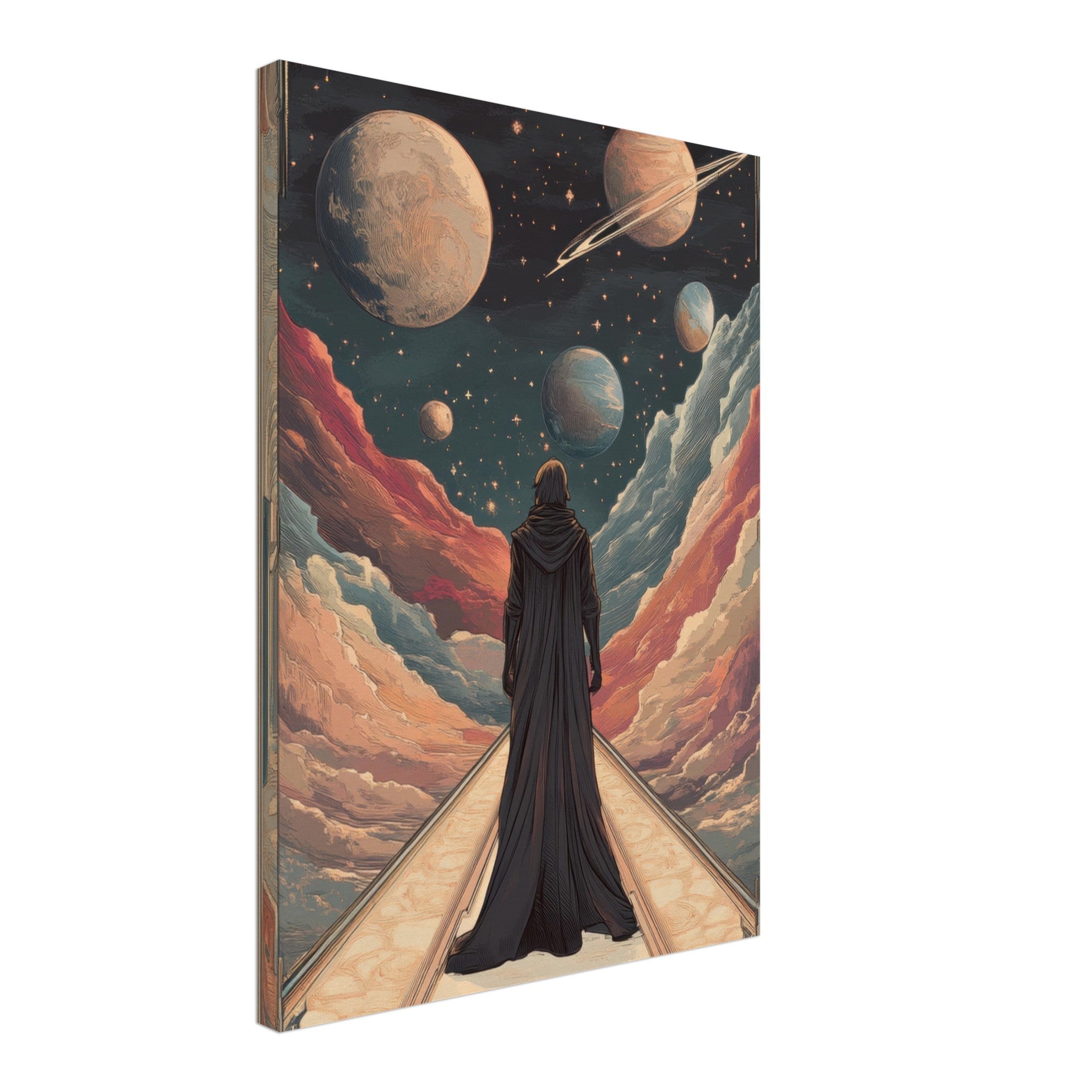 Canvas Portrait - The Astral Voyager An Art Nouveau poster 2 - Shop Ai Art WebShop - Digital Art online Store