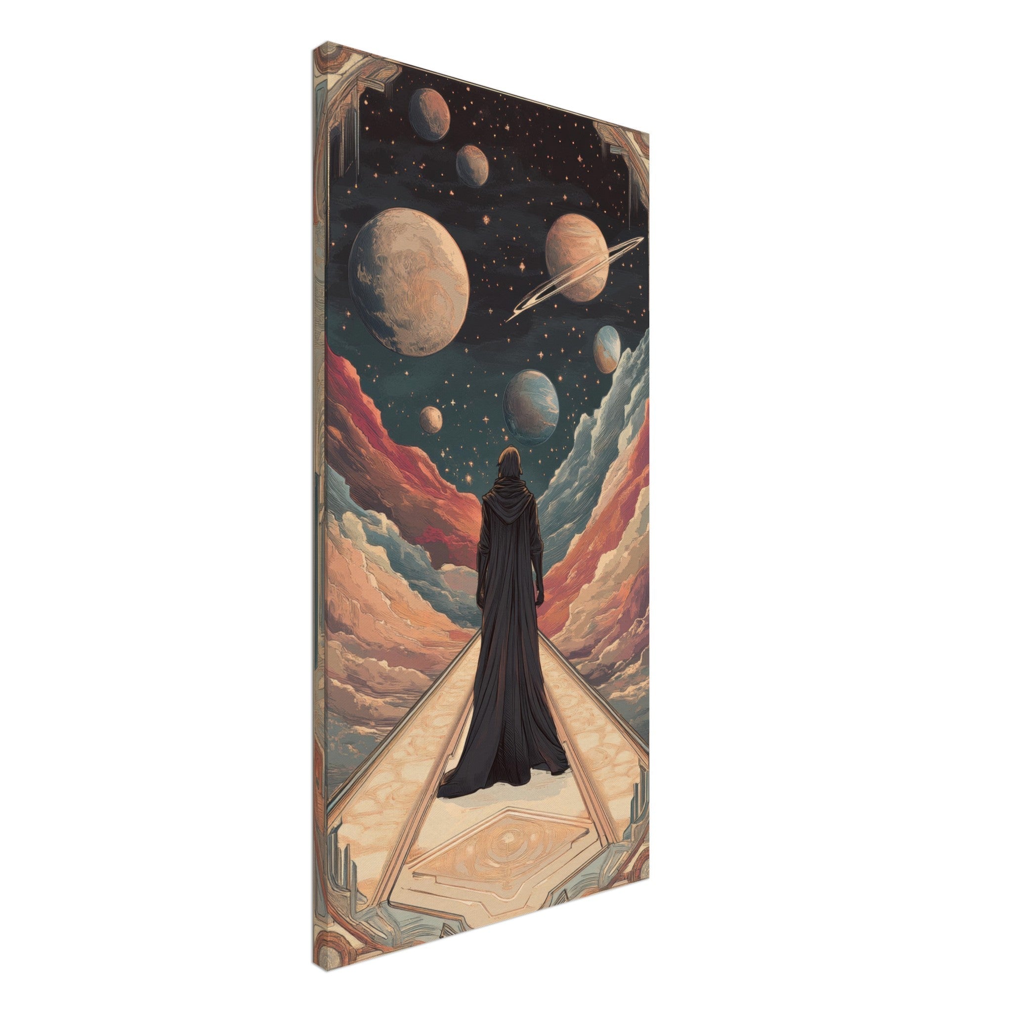 Canvas Portrait - The Astral Voyager An Art Nouveau poster 2 - Shop Ai Art WebShop - Digital Art online Store