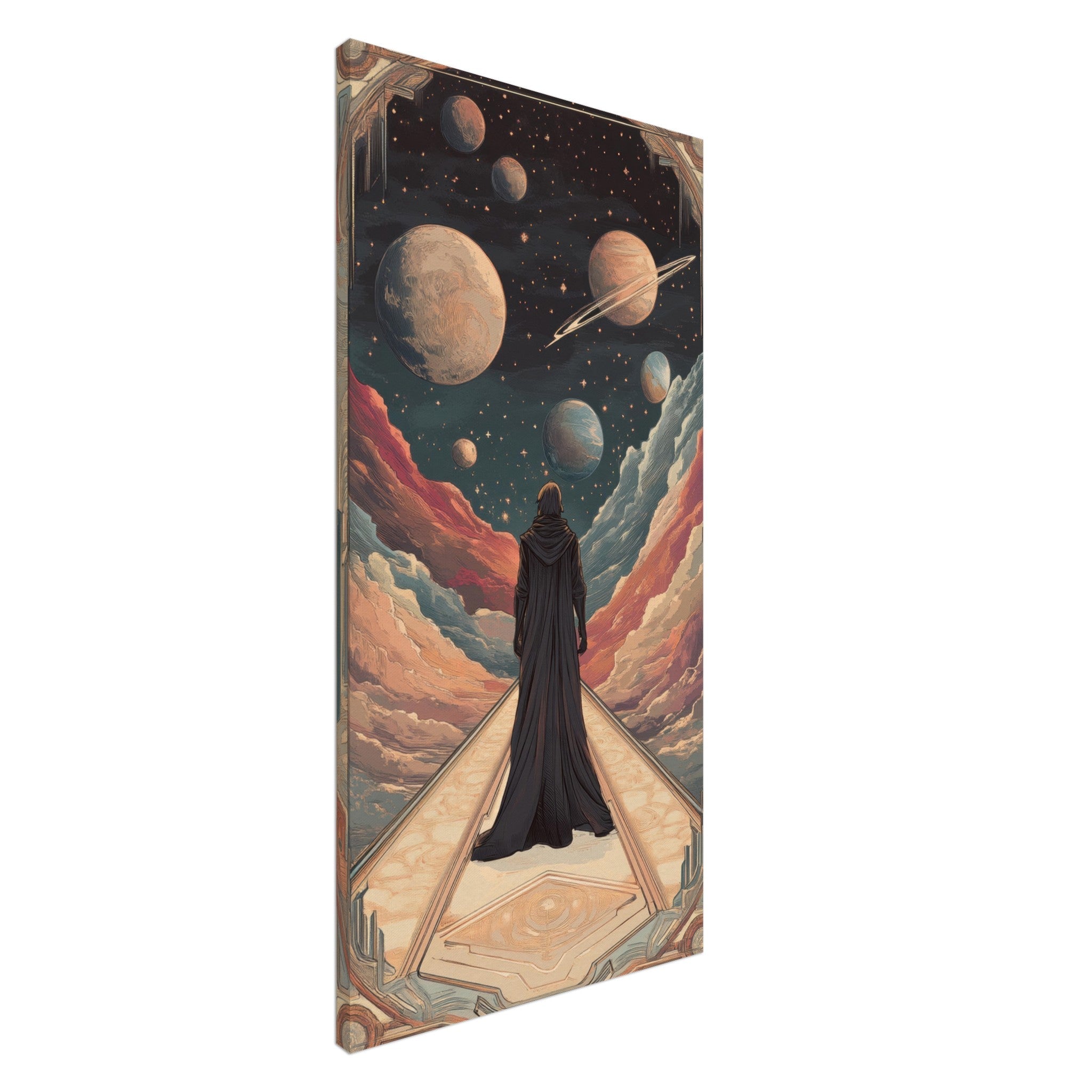 Canvas Portrait - The Astral Voyager An Art Nouveau poster 2 - Shop Ai Art WebShop - Digital Art online Store