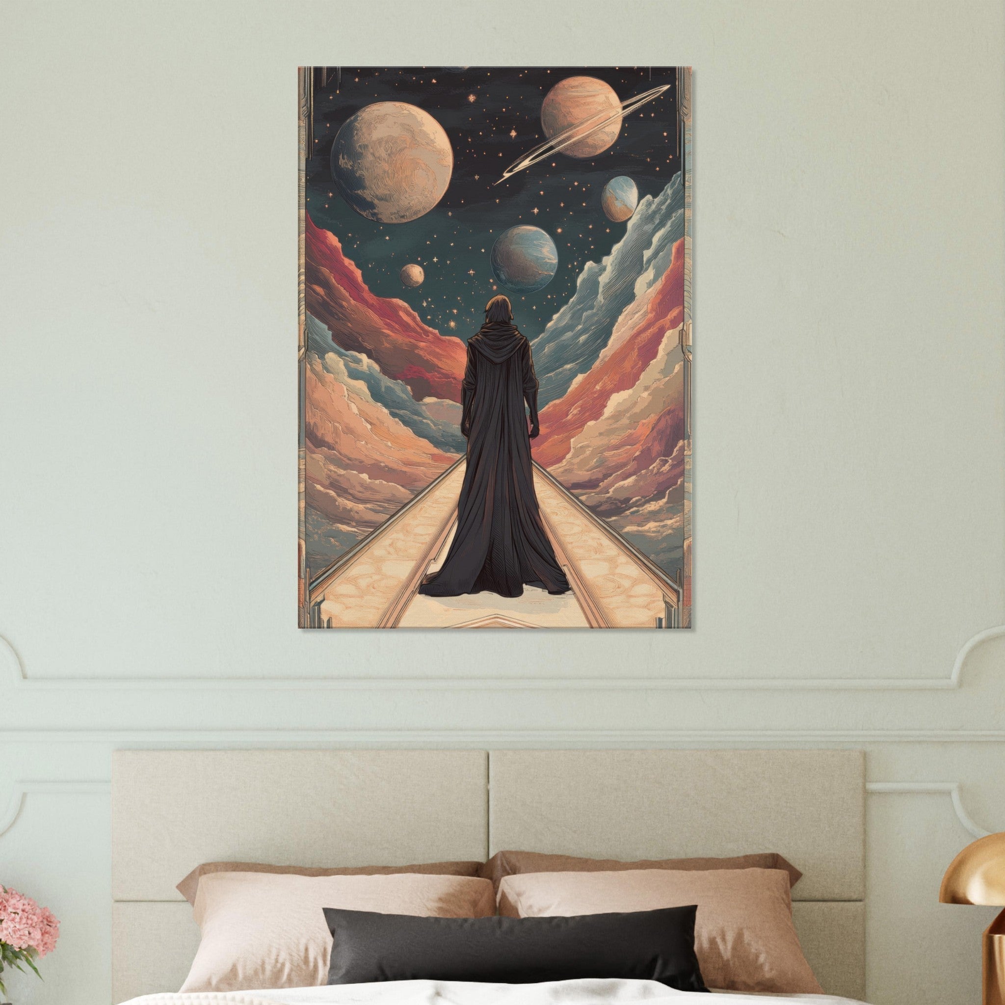 Canvas Portrait - The Astral Voyager An Art Nouveau poster 2 - Shop Ai Art WebShop - Digital Art online Store