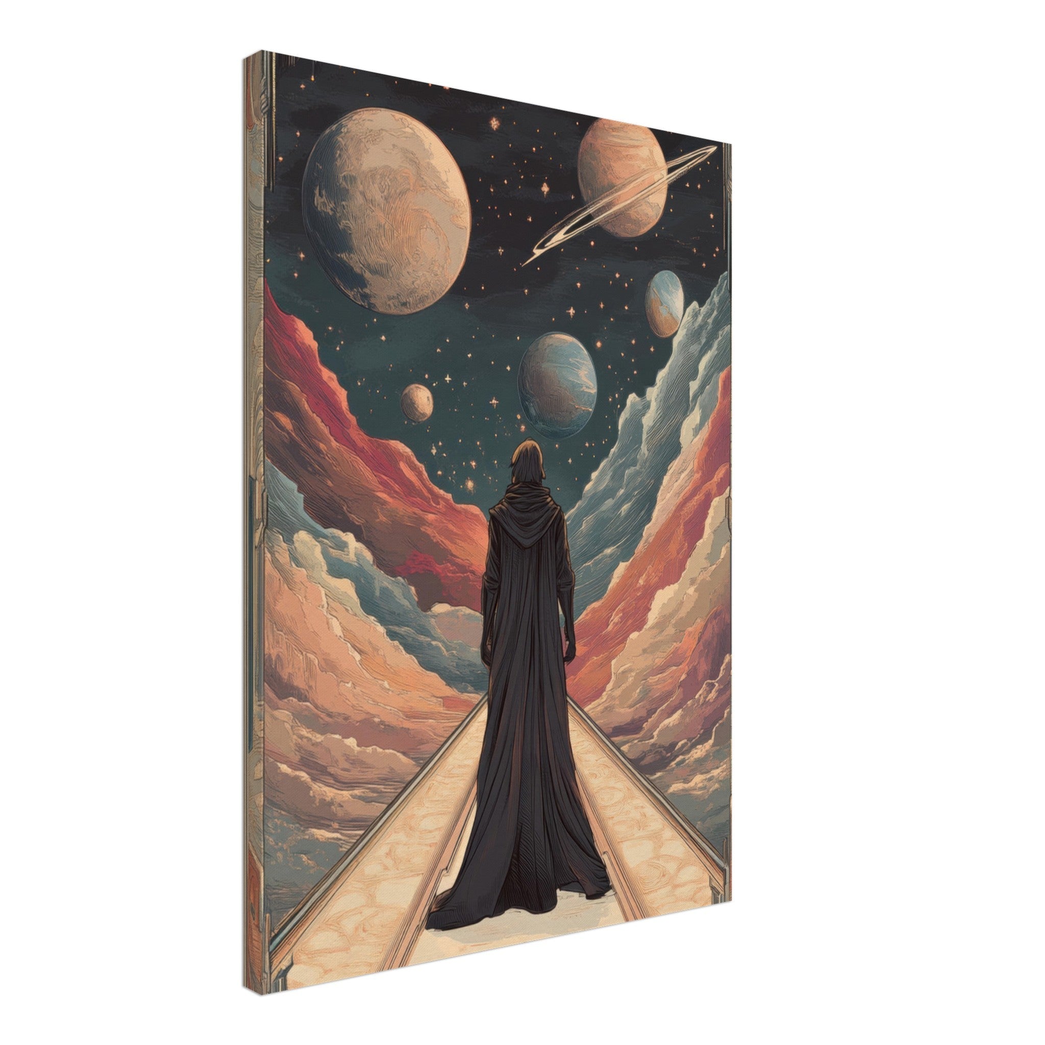 Canvas Portrait - The Astral Voyager An Art Nouveau poster 2 - Shop Ai Art WebShop - Digital Art online Store
