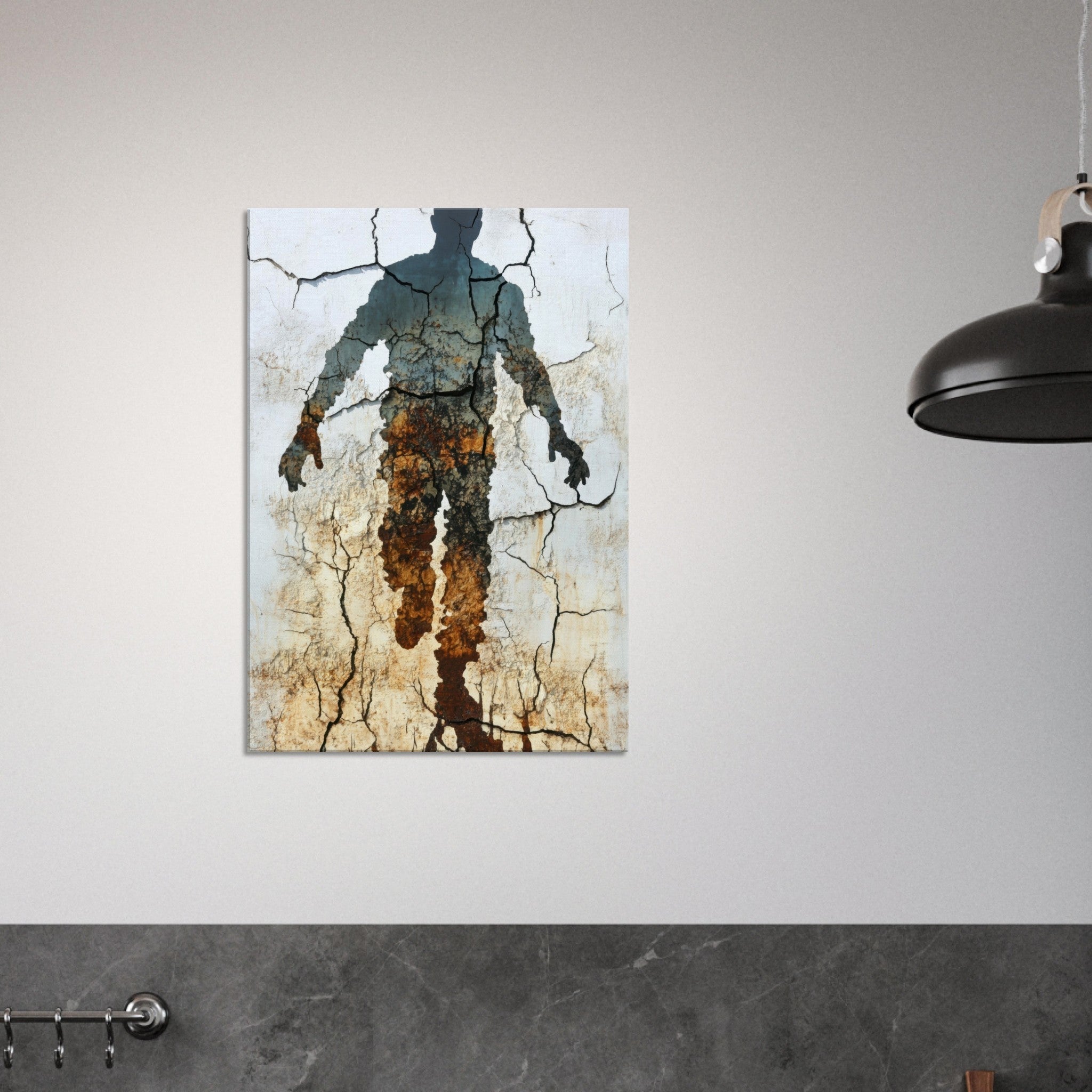 Canvas Portrait - The Erosion of Thought Layers of cracked peeling 3 - Shop Ai Art WebShop - Digital Art online Store