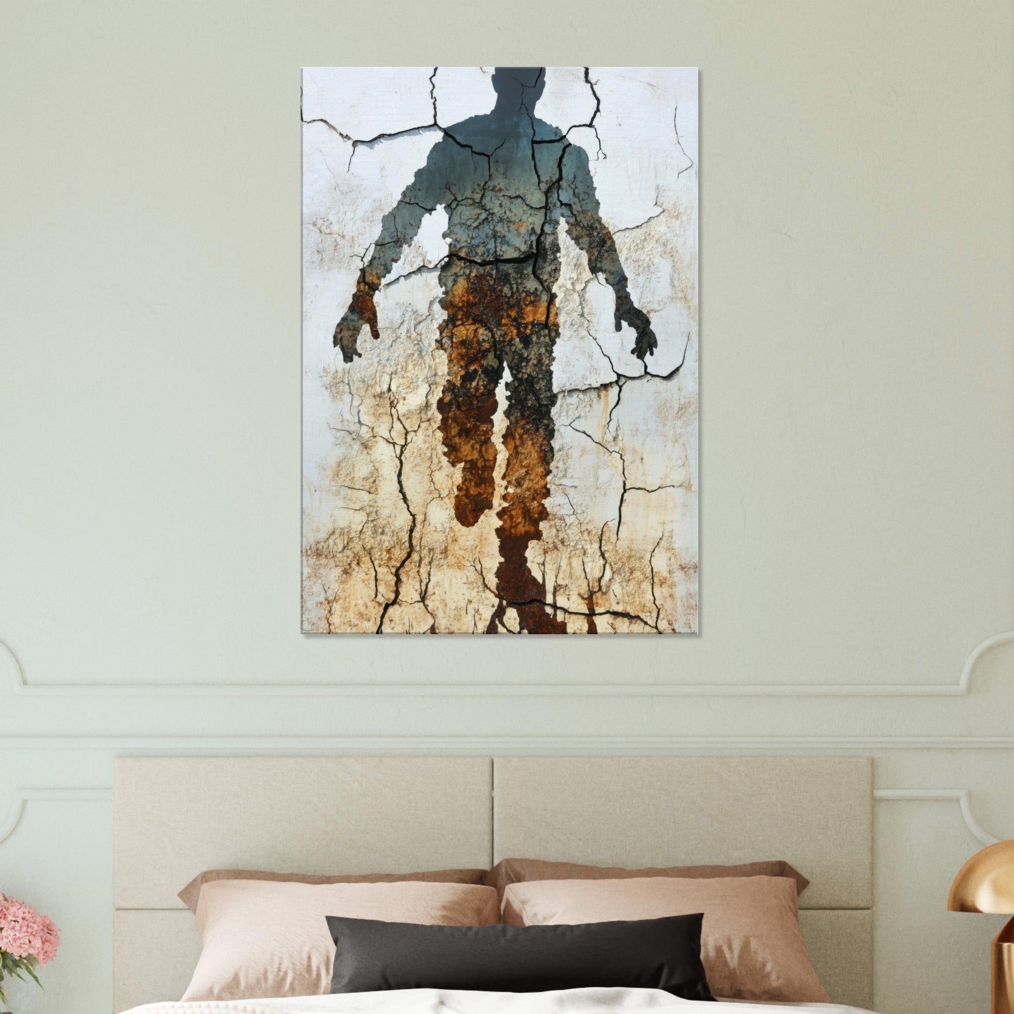 Canvas Portrait - The Erosion of Thought Layers of cracked peeling 3 - Shop Ai Art WebShop - Digital Art online Store